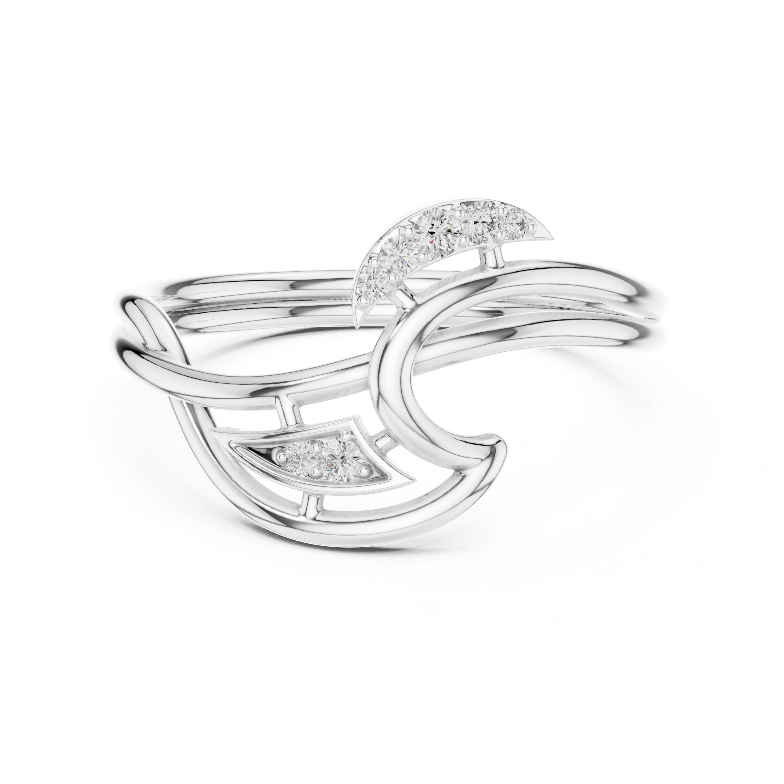 Diamond Flow Curve Ring
