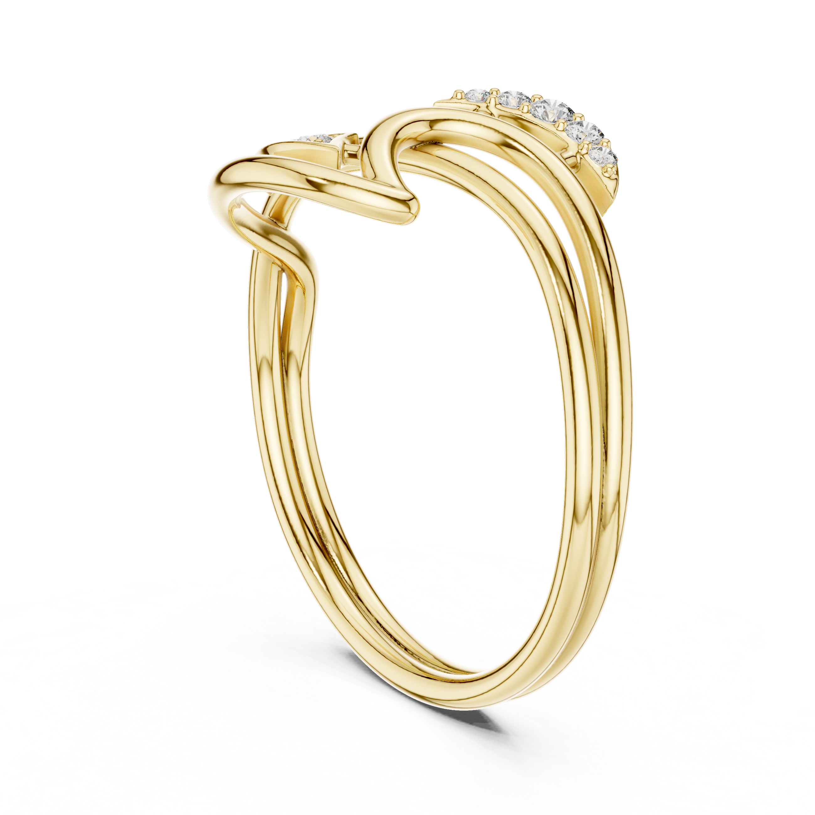 Diamond Flow Curve Ring