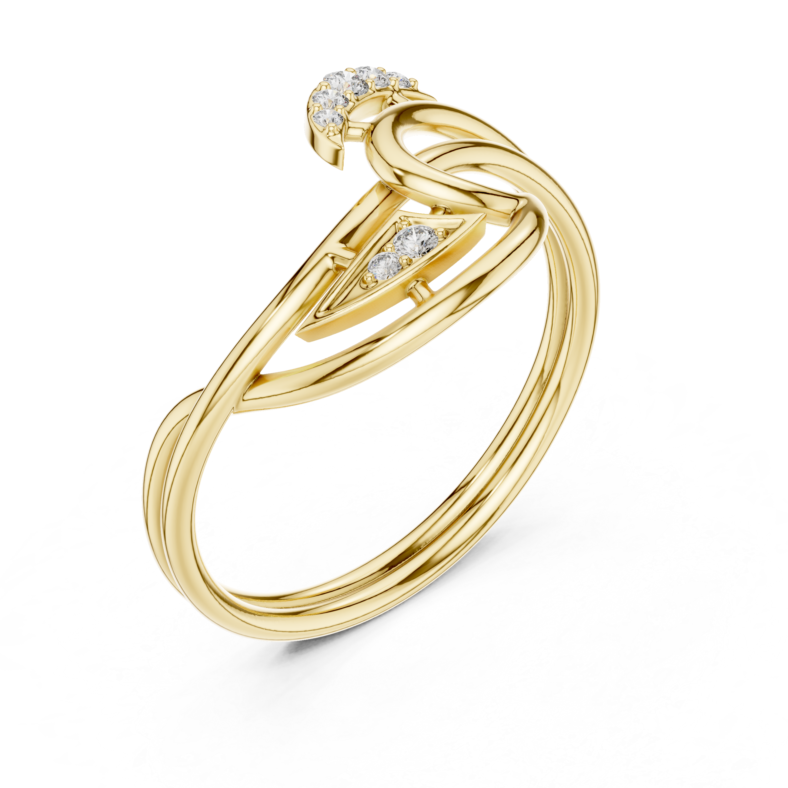 Diamond Flow Curve Ring