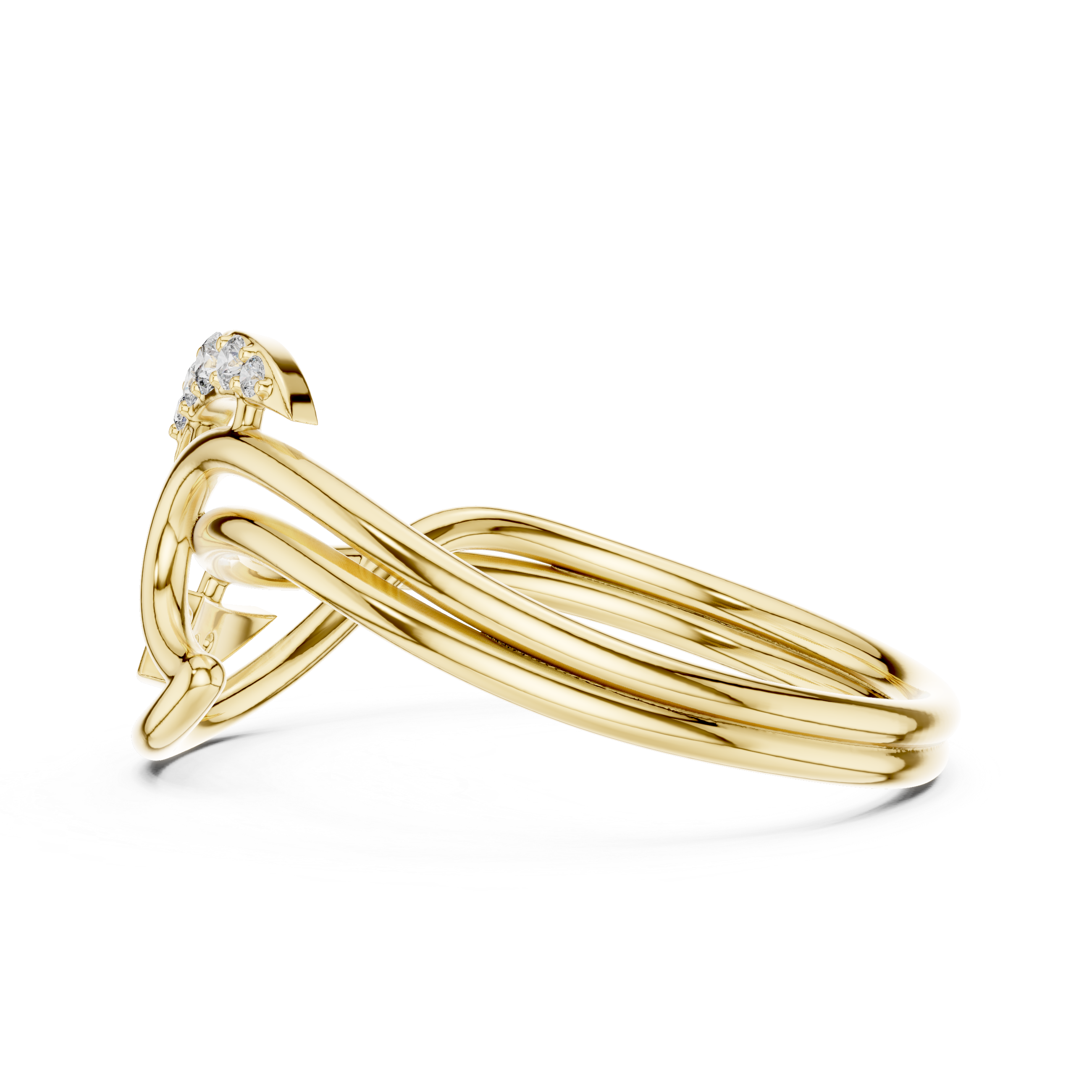 Diamond Flow Curve Ring