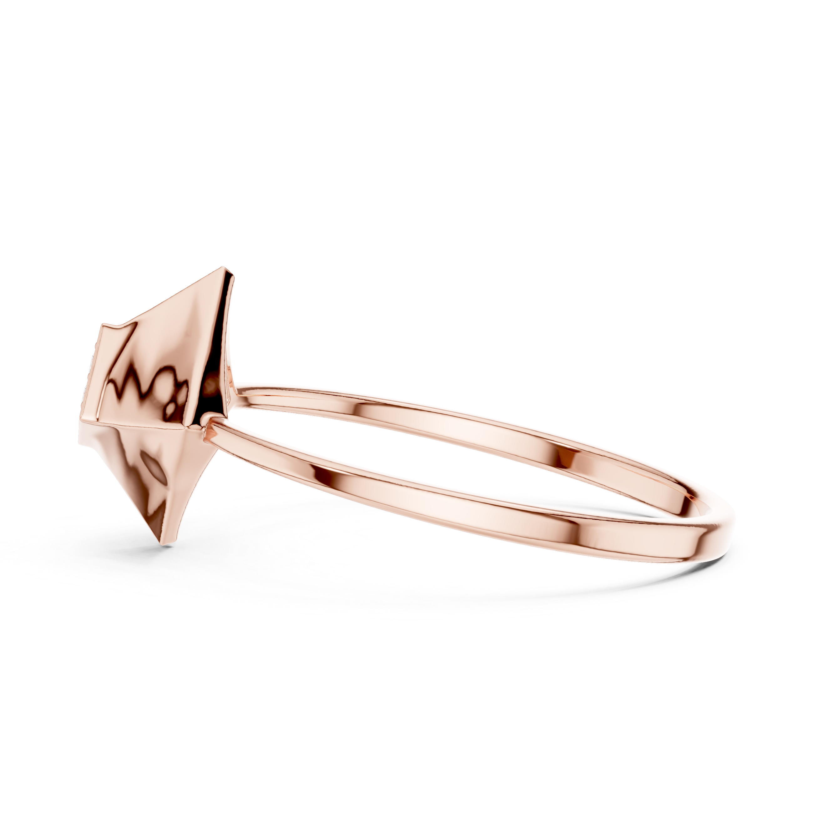 Diamond Pyramid Signet Ring