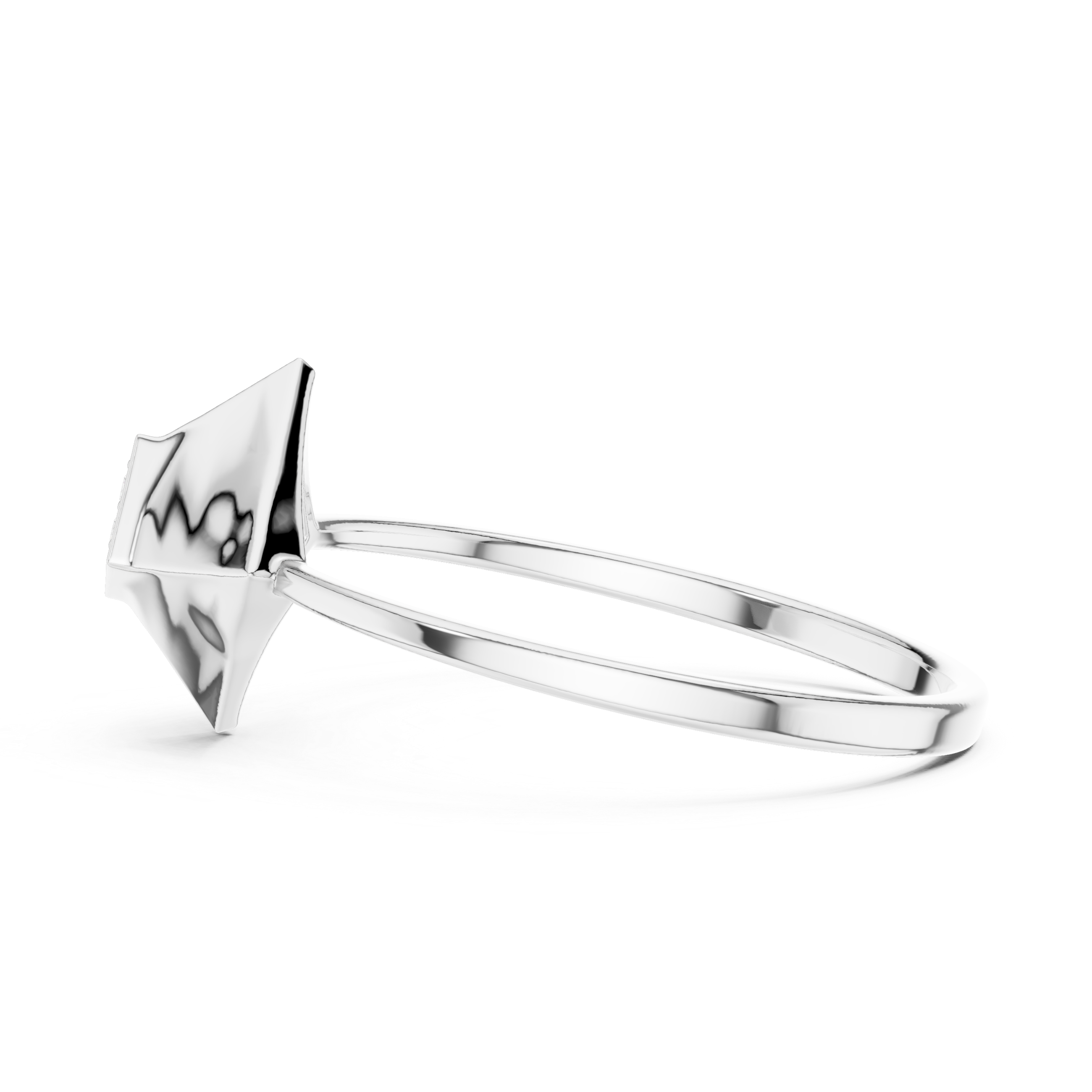 Diamond Pyramid Signet Ring