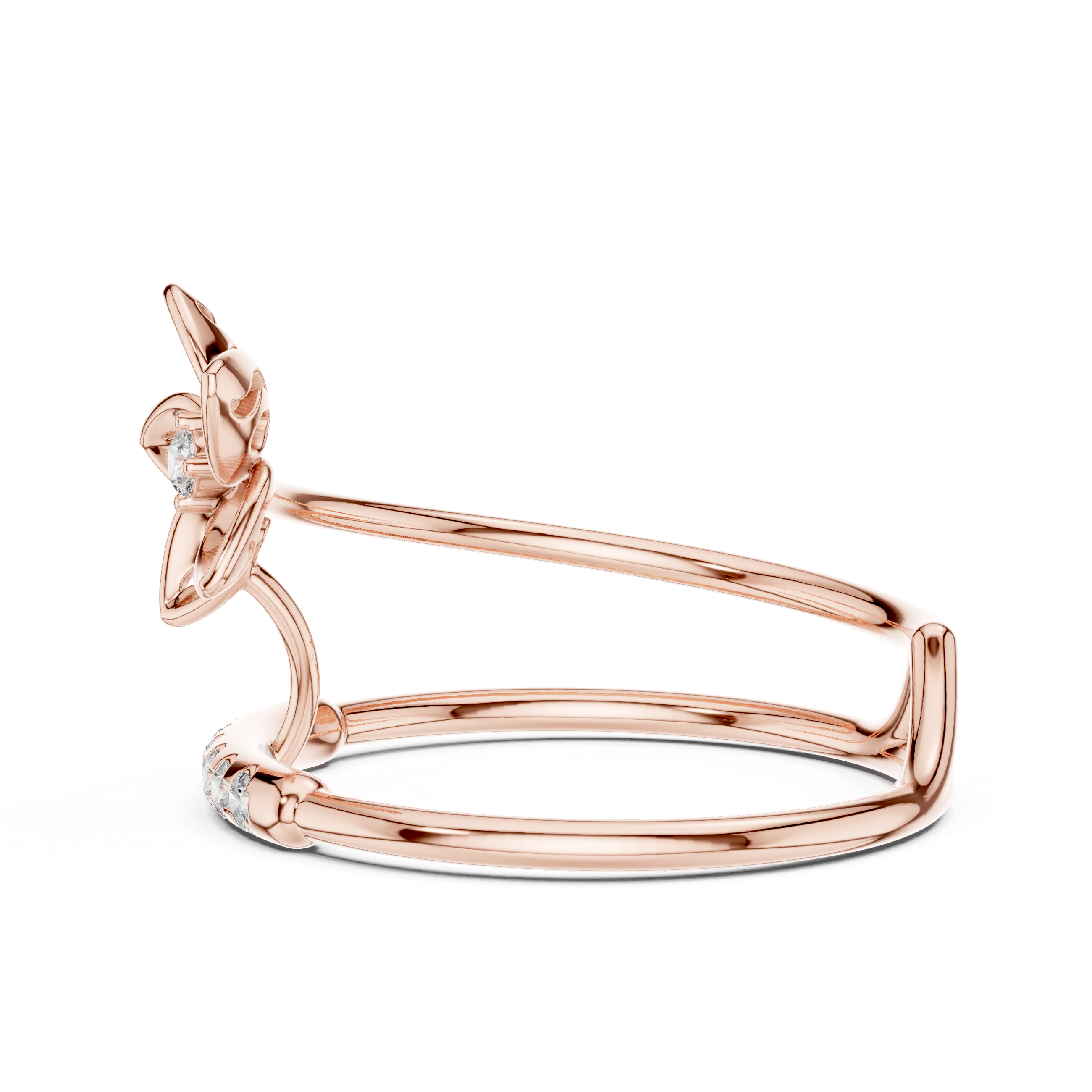 Diamond Floral Duo Ring