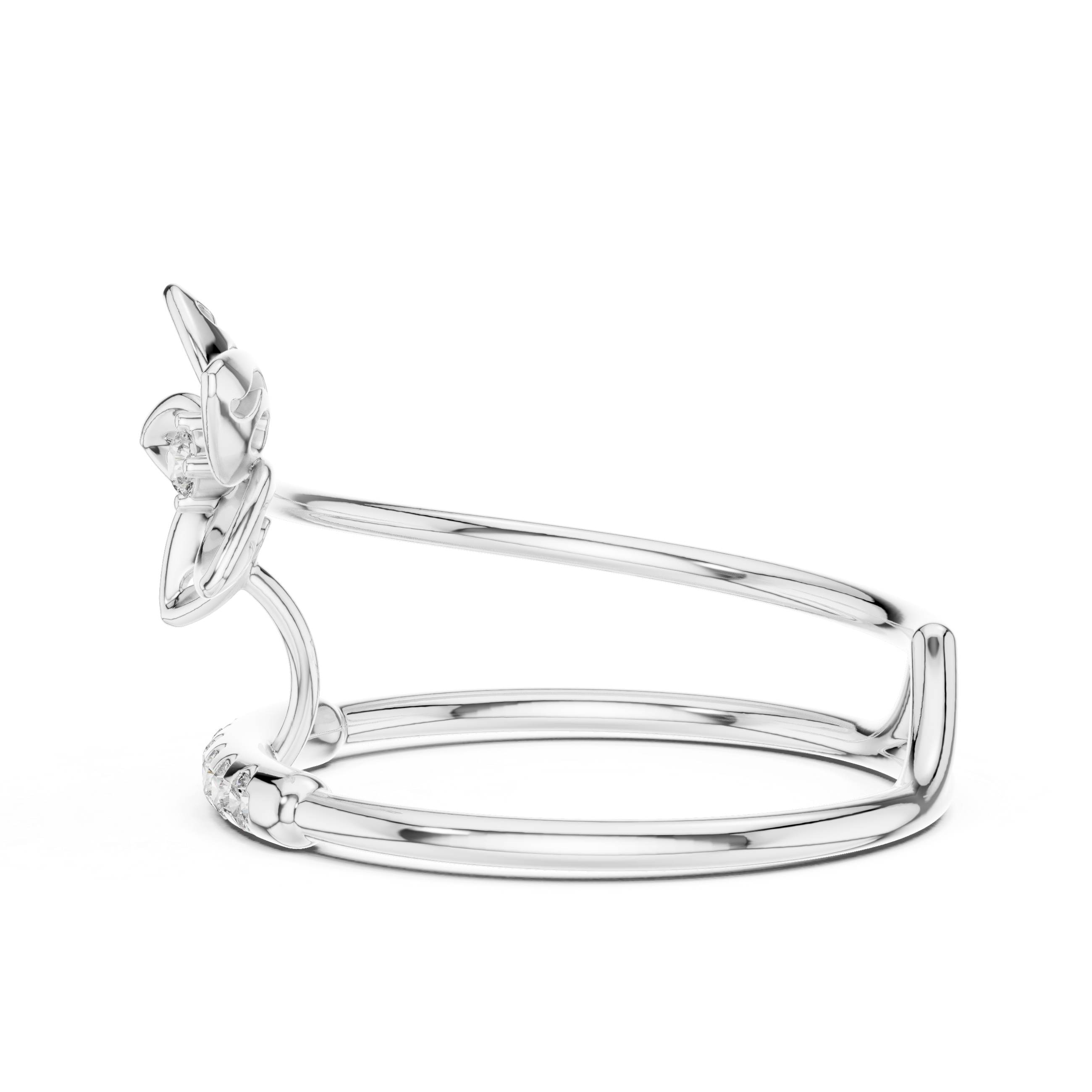 Diamond Floral Duo Ring