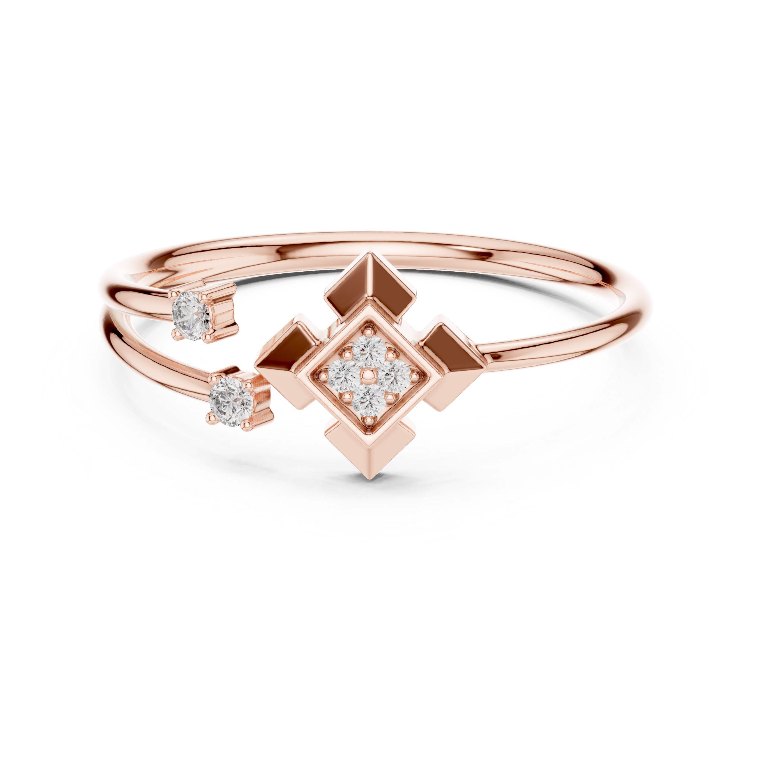 Geometric Diamond Accent Ring