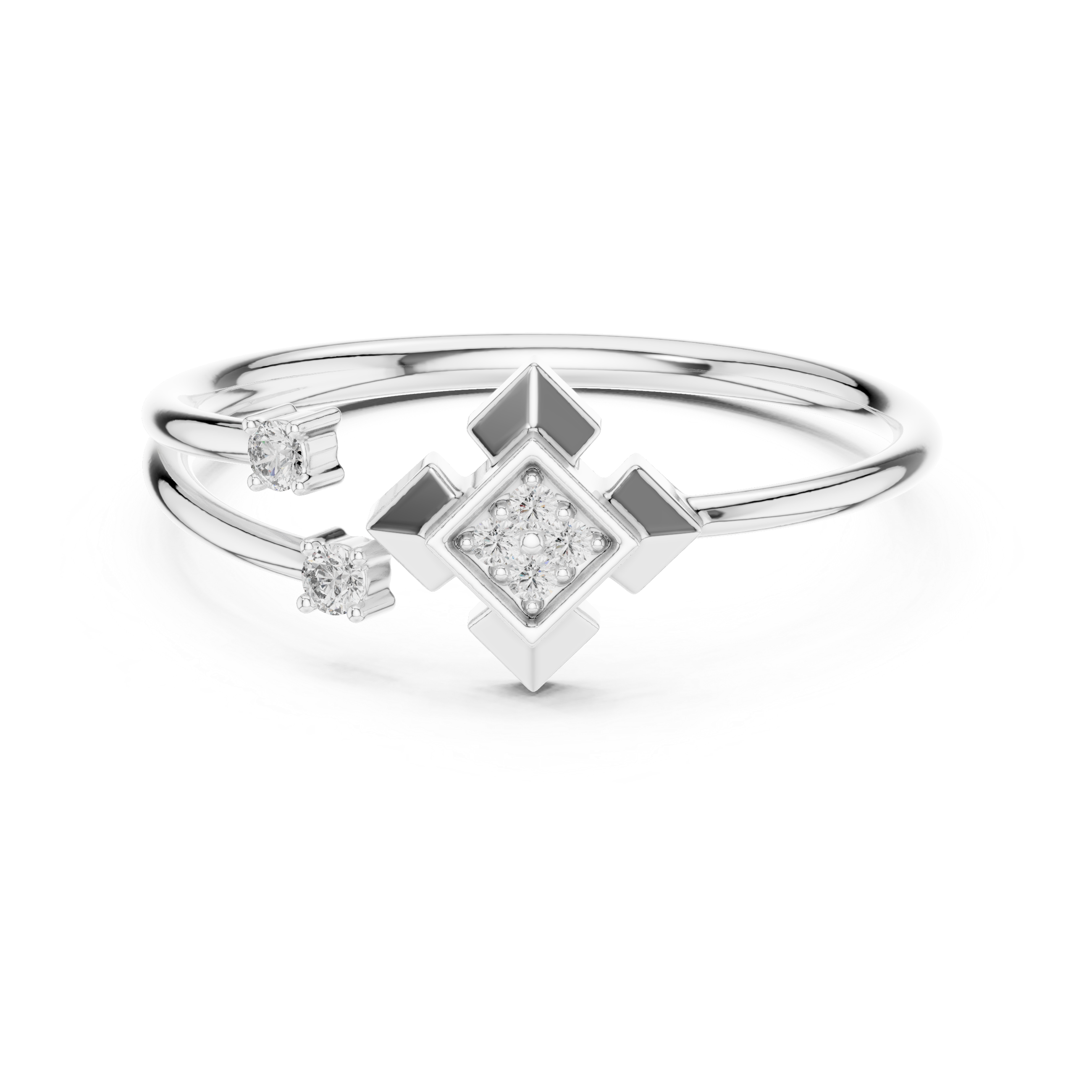 Geometric Diamond Accent Ring