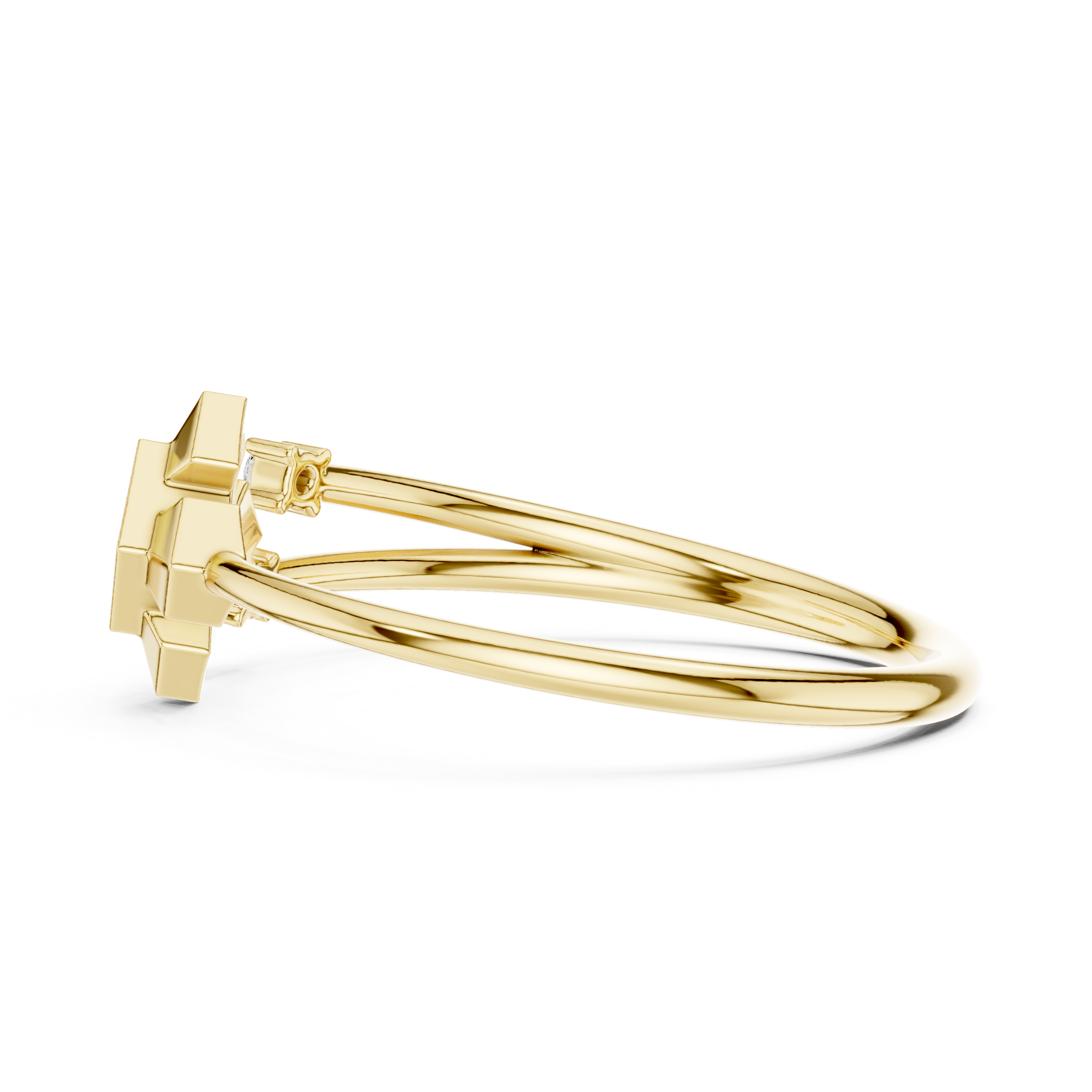 Geometric Diamond Accent Ring
