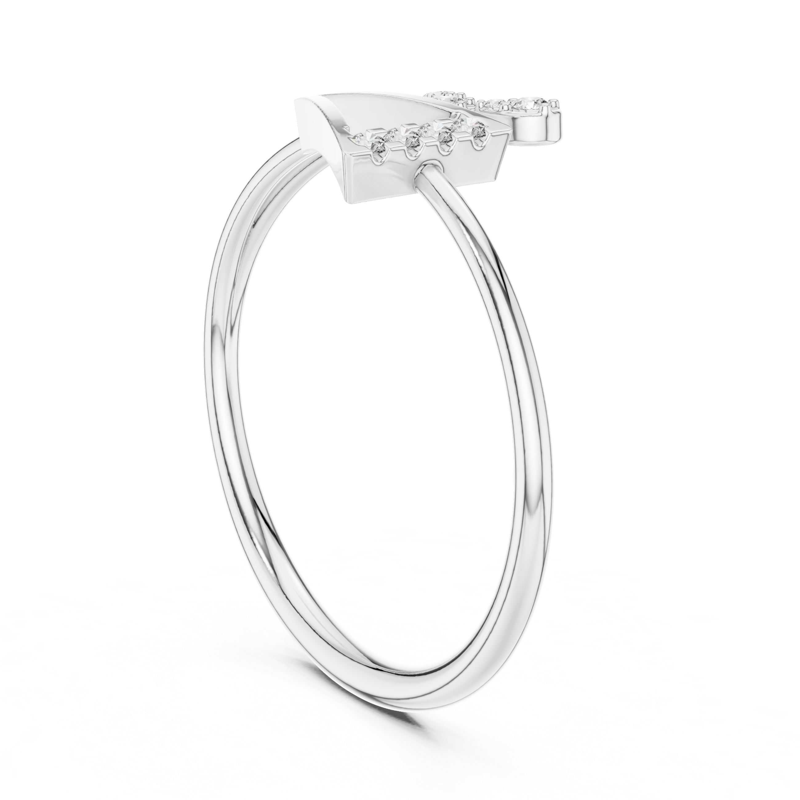 Luxury Diamond V Split Ring