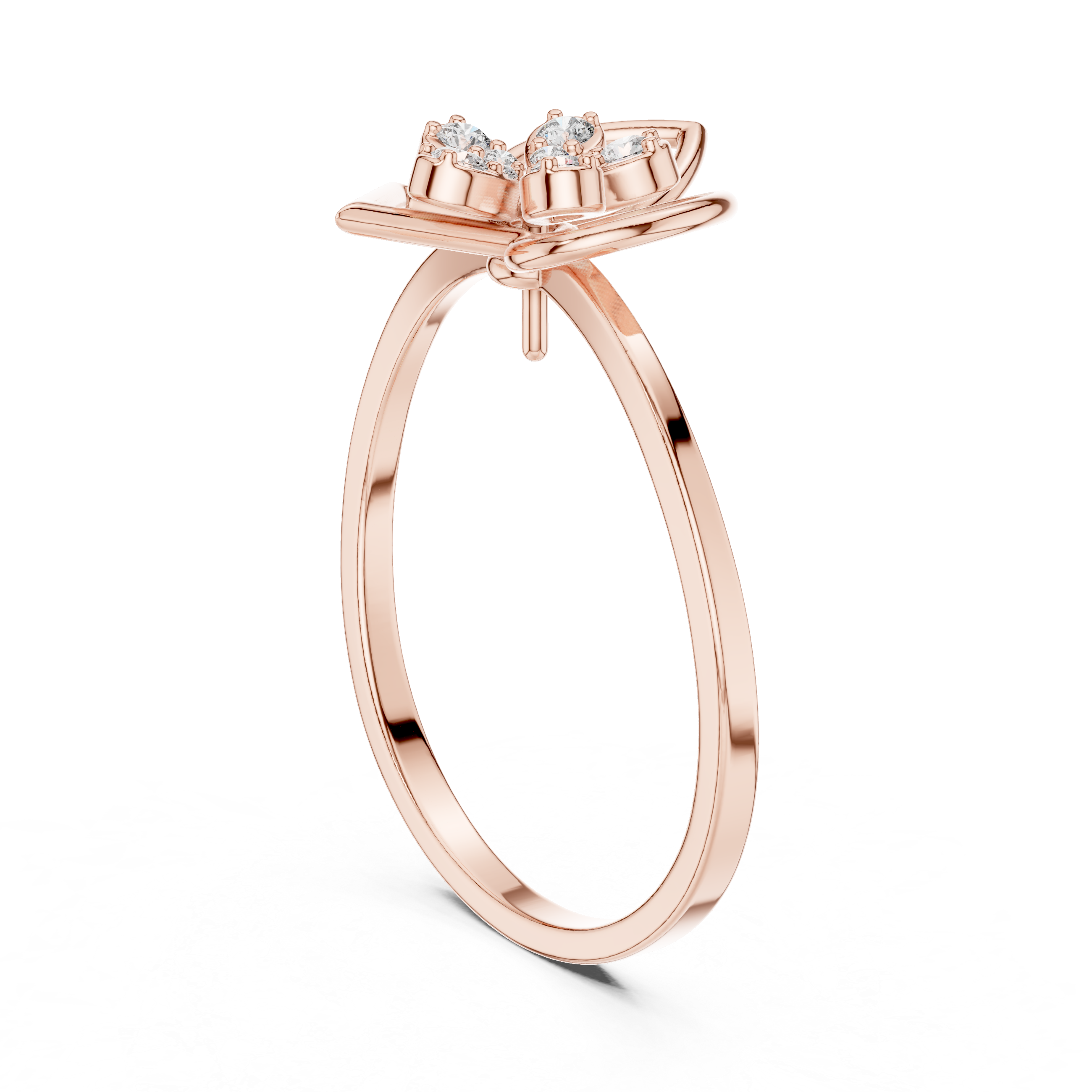 Luxury Diamond Floral Open Ring
