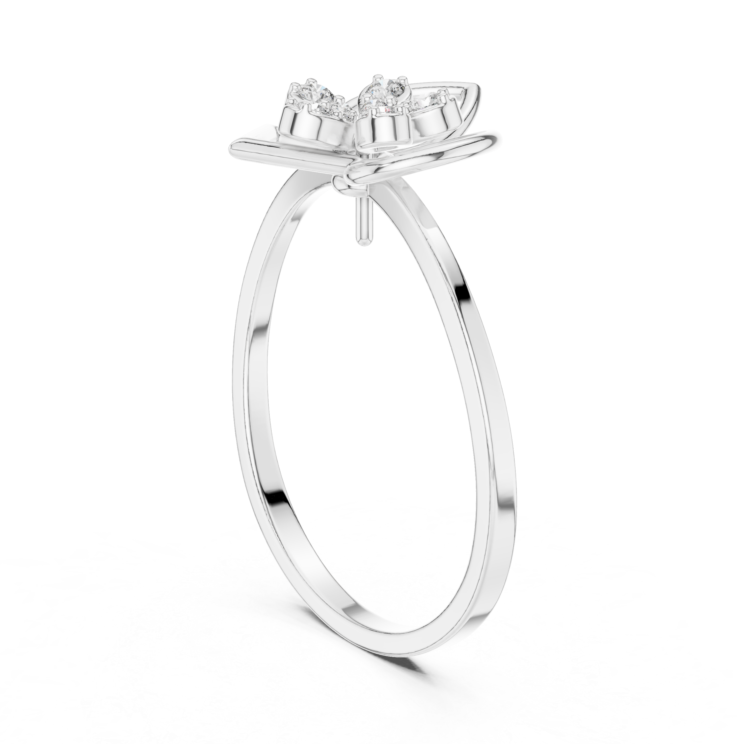 Luxury Diamond Floral Open Ring