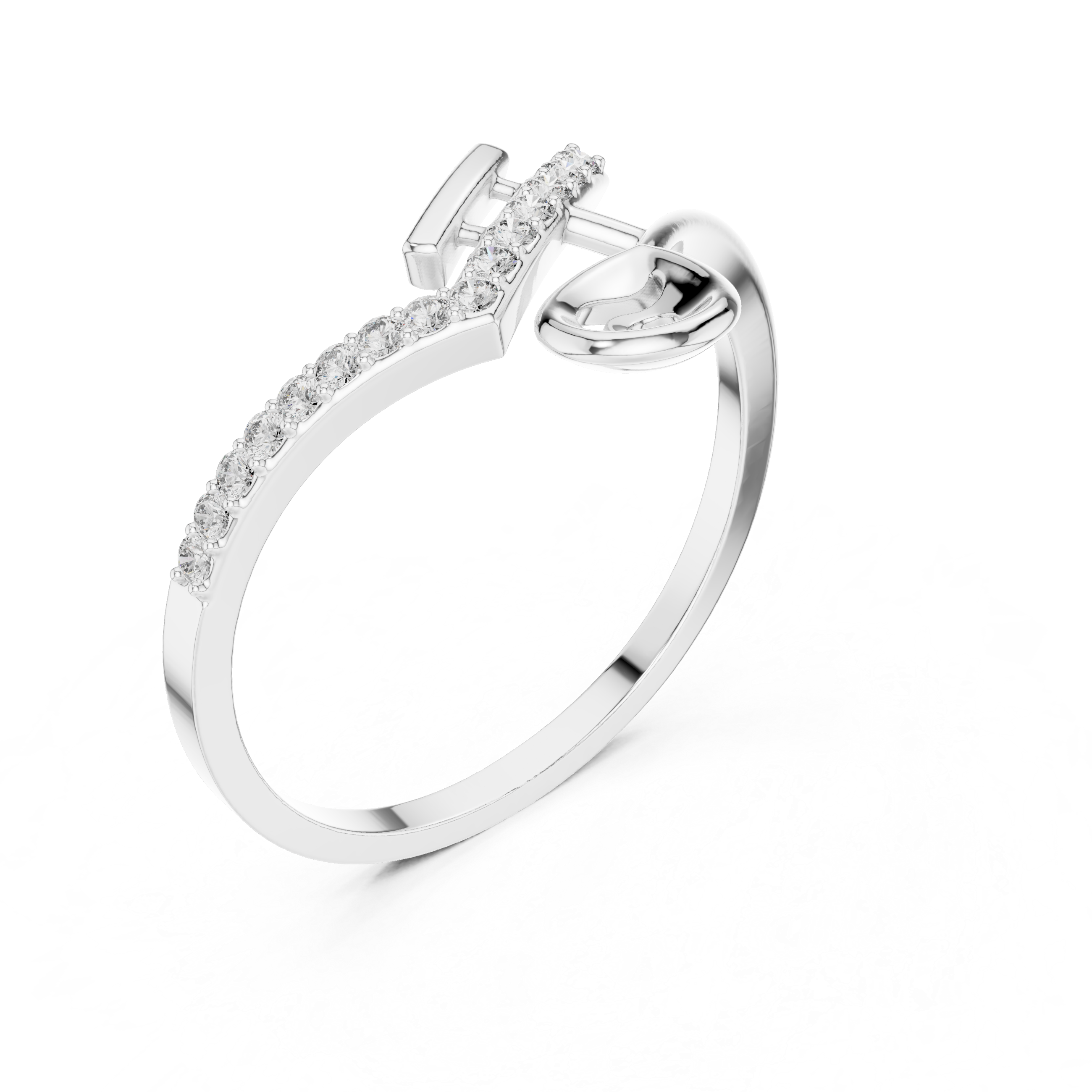 Luxury Curved Diamond Ring