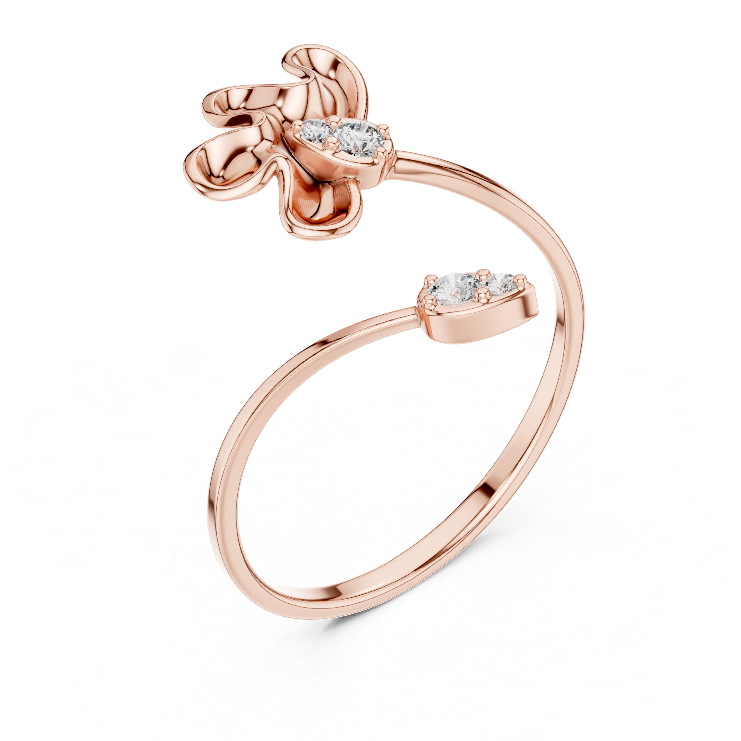 Luxury Floral Open Ring