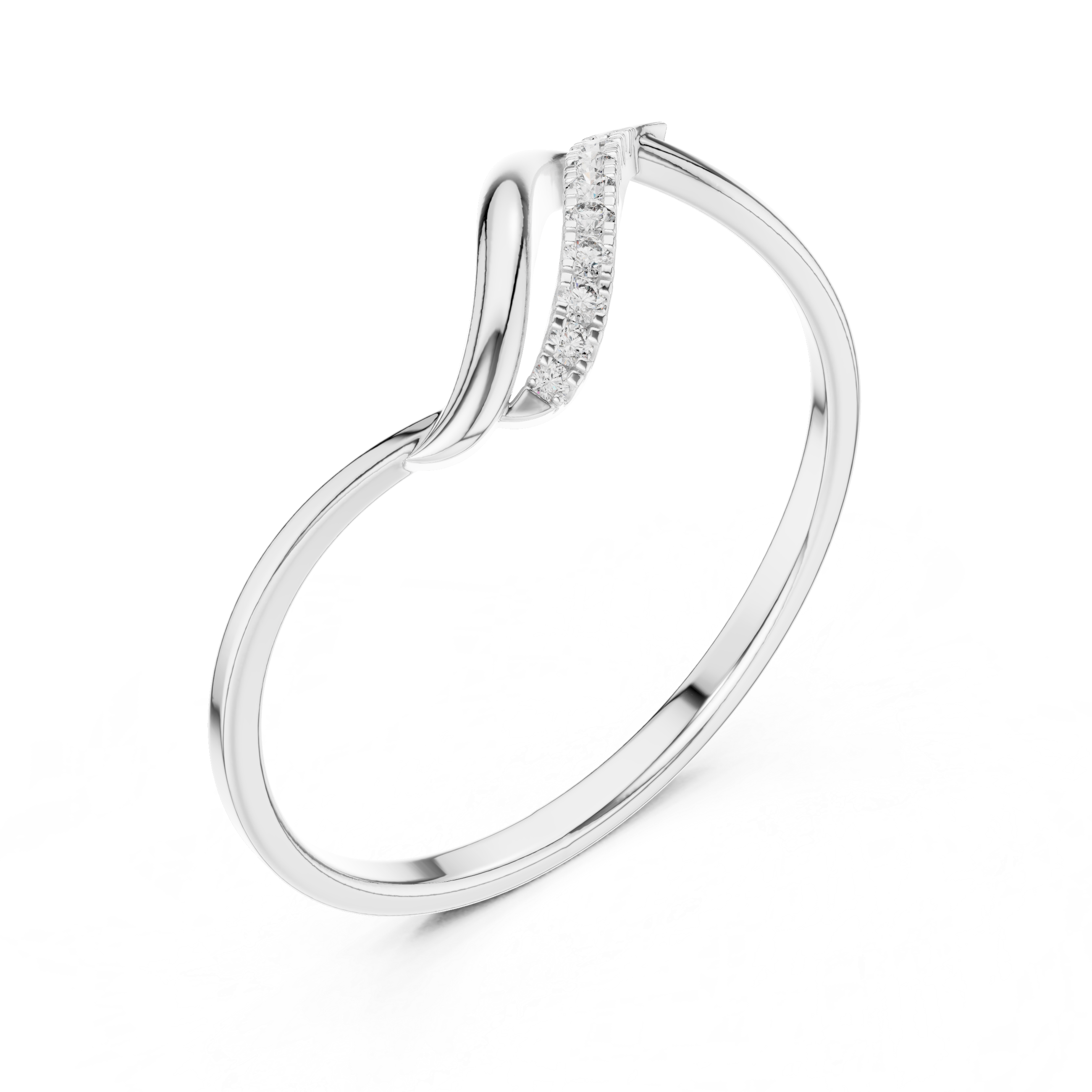 Wave Curve Diamond Ring – Elegant Flow Minimal Design