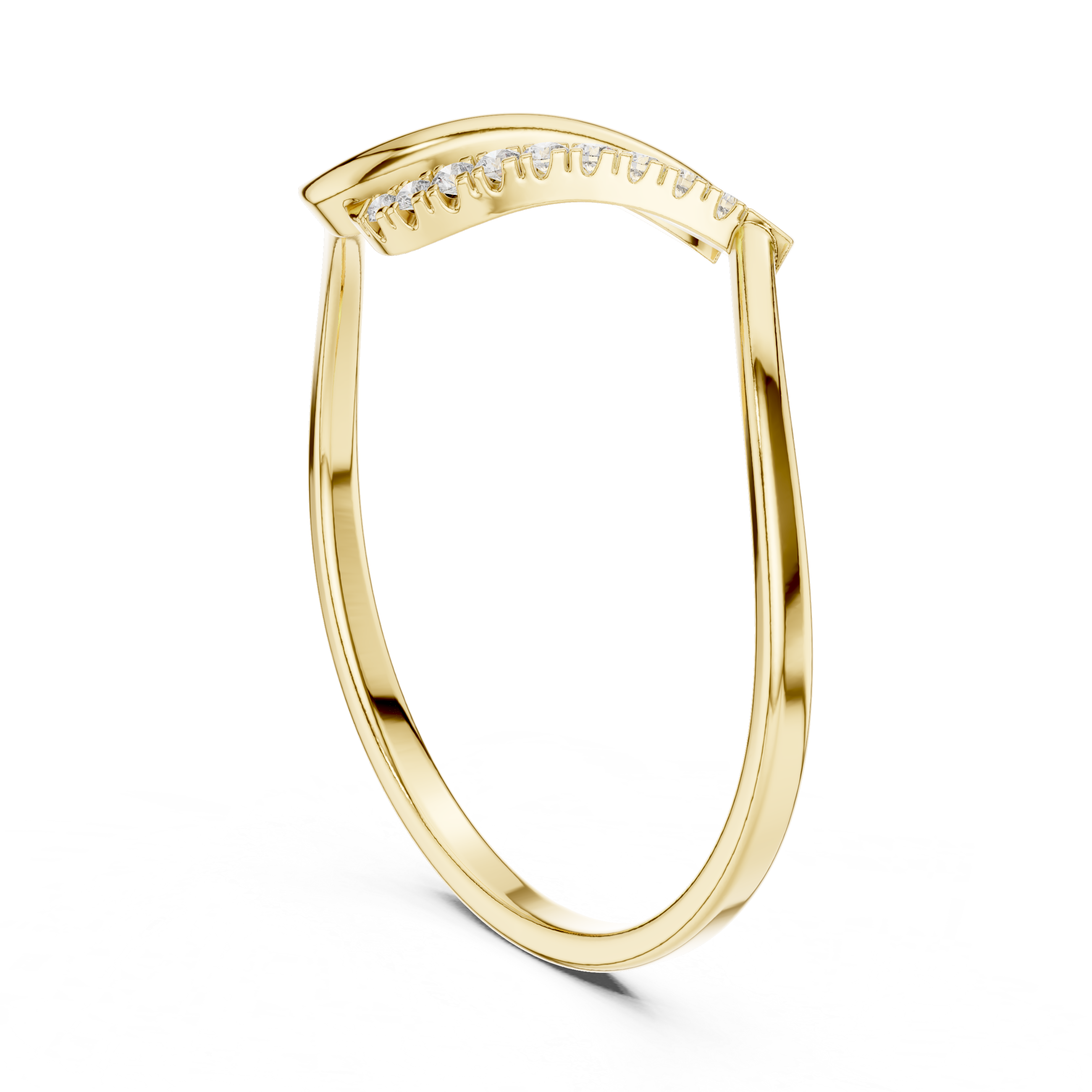 Wave Curve Diamond Ring – Elegant Flow Minimal Design
