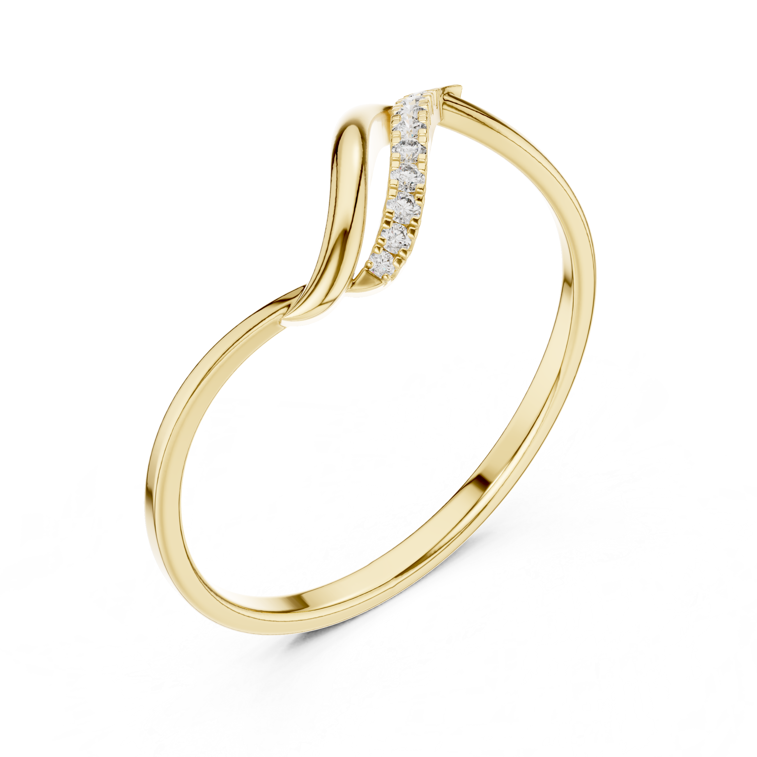 Wave Curve Diamond Ring – Elegant Flow Minimal Design