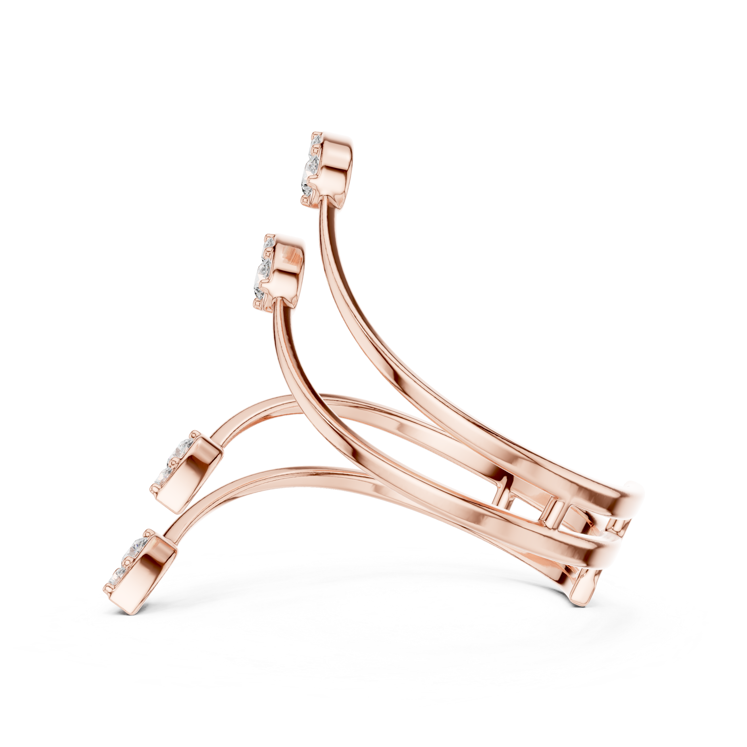 Multi-Arrow Diamond Ring – Modern Layered Statement Design