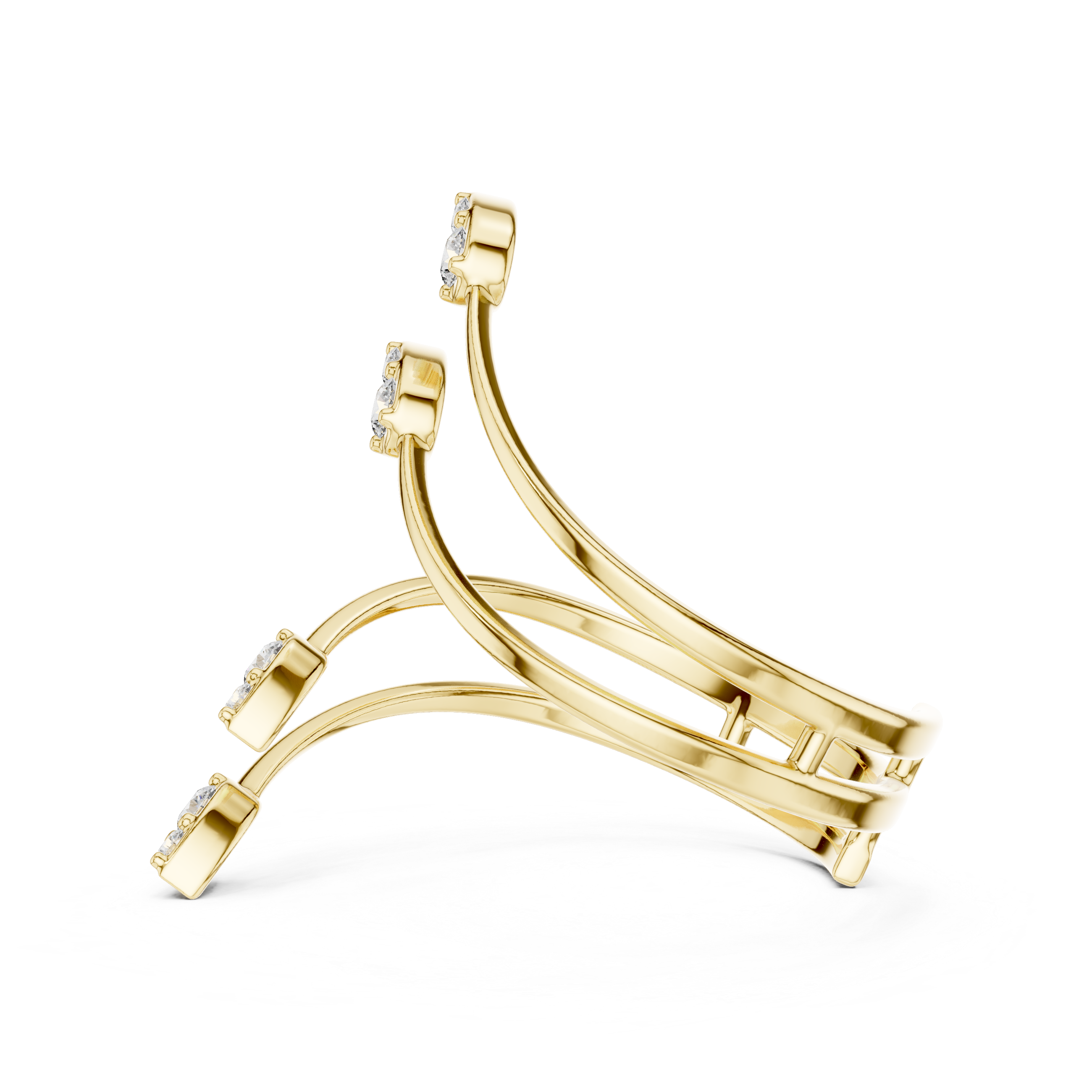 Multi-Arrow Diamond Ring – Modern Layered Statement Design
