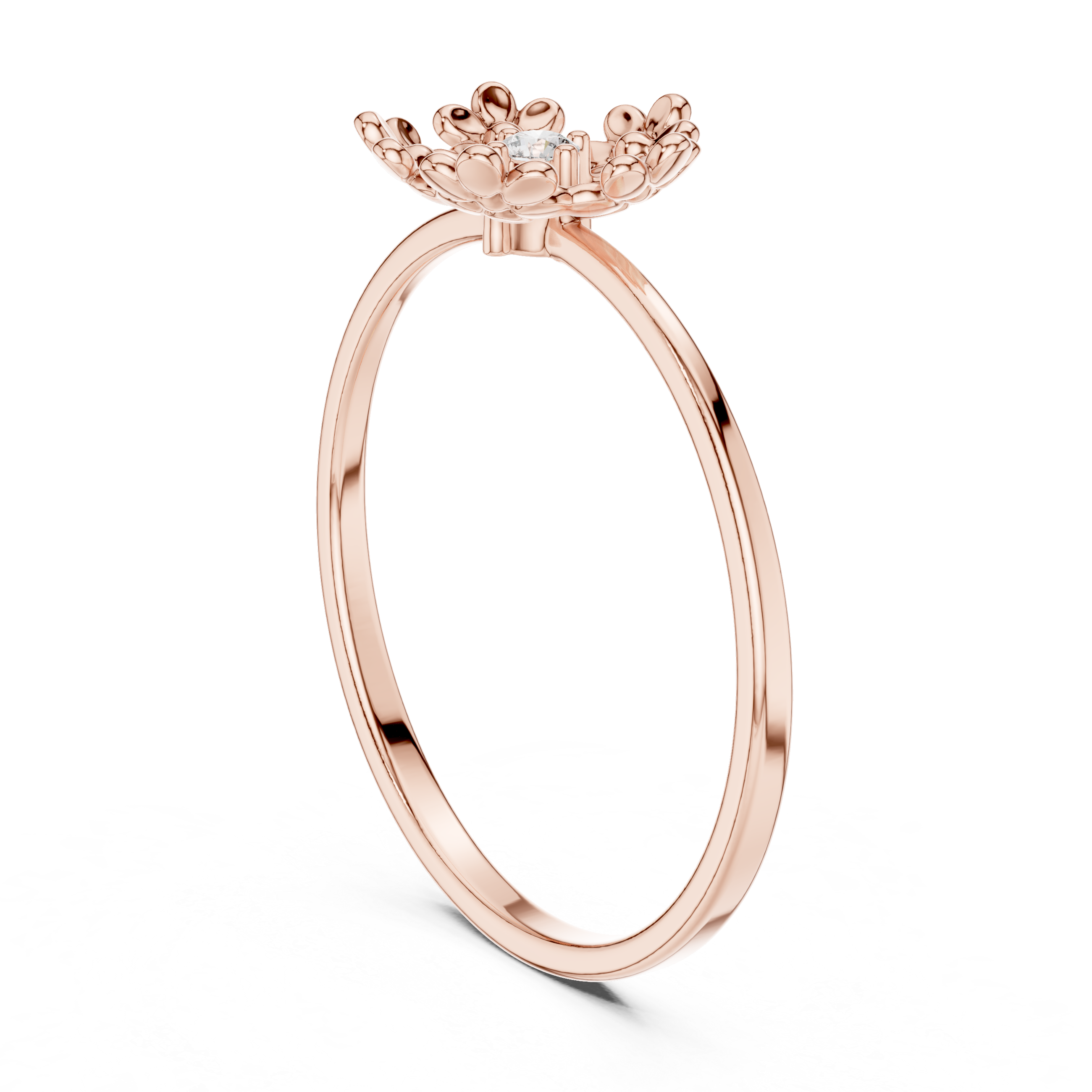 Floral Halo Diamond Ring – Delicate Blossom Design