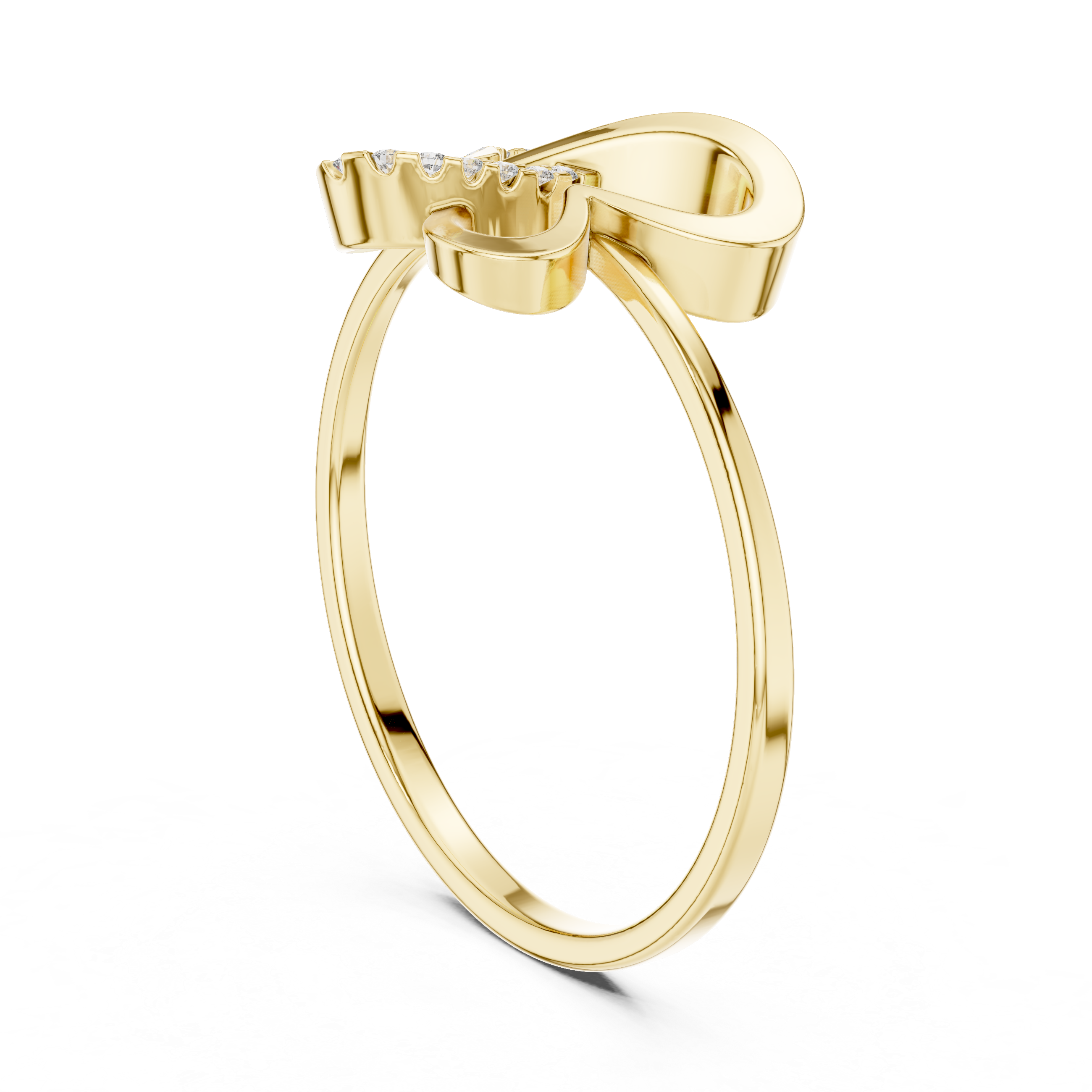 Modern Open Butterfly Diamond Ring with Minimalist Pavé Design