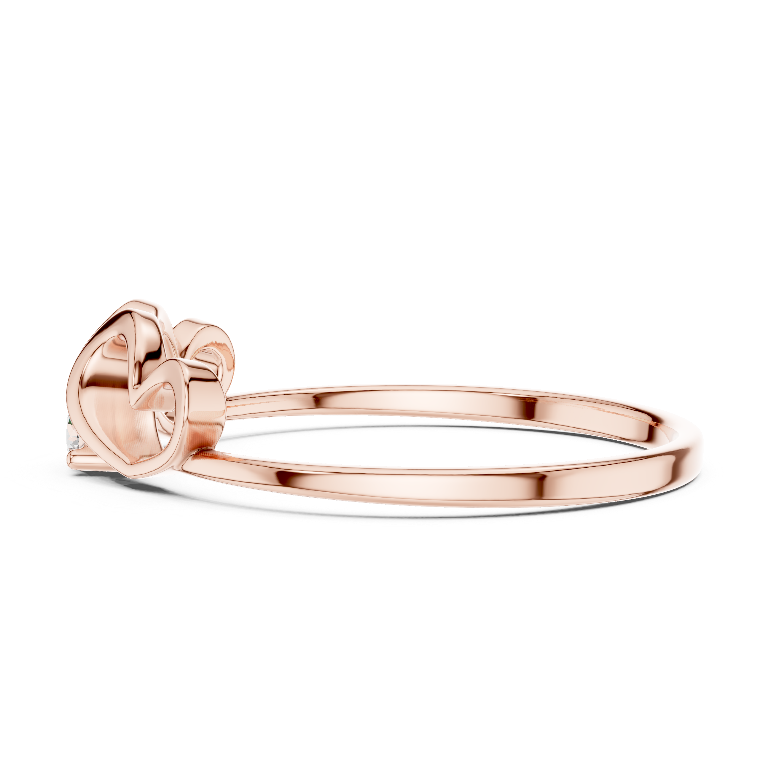 Minimalist Double Heart Diamond Ring with Open Heart Design