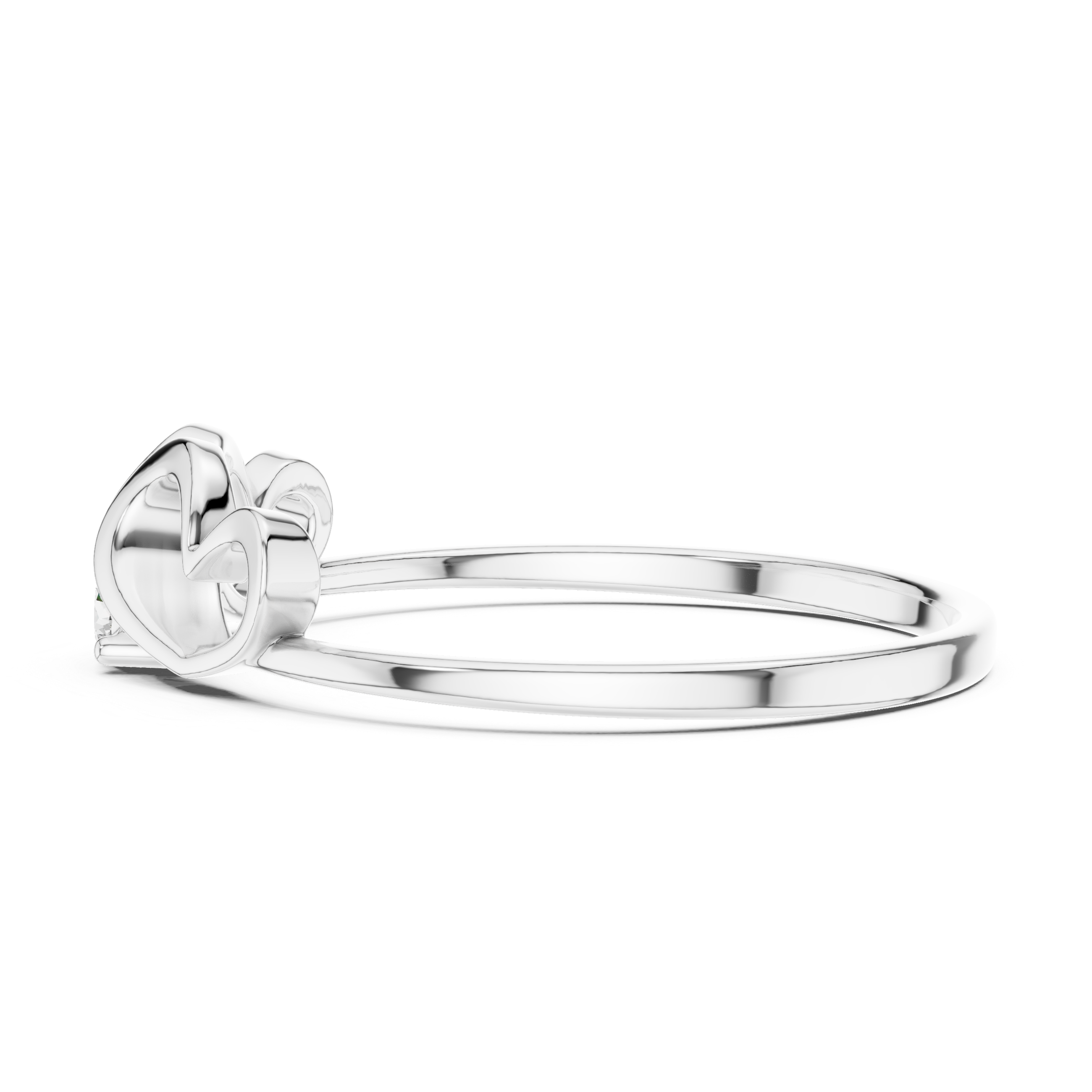 Minimalist Double Heart Diamond Ring with Open Heart Design
