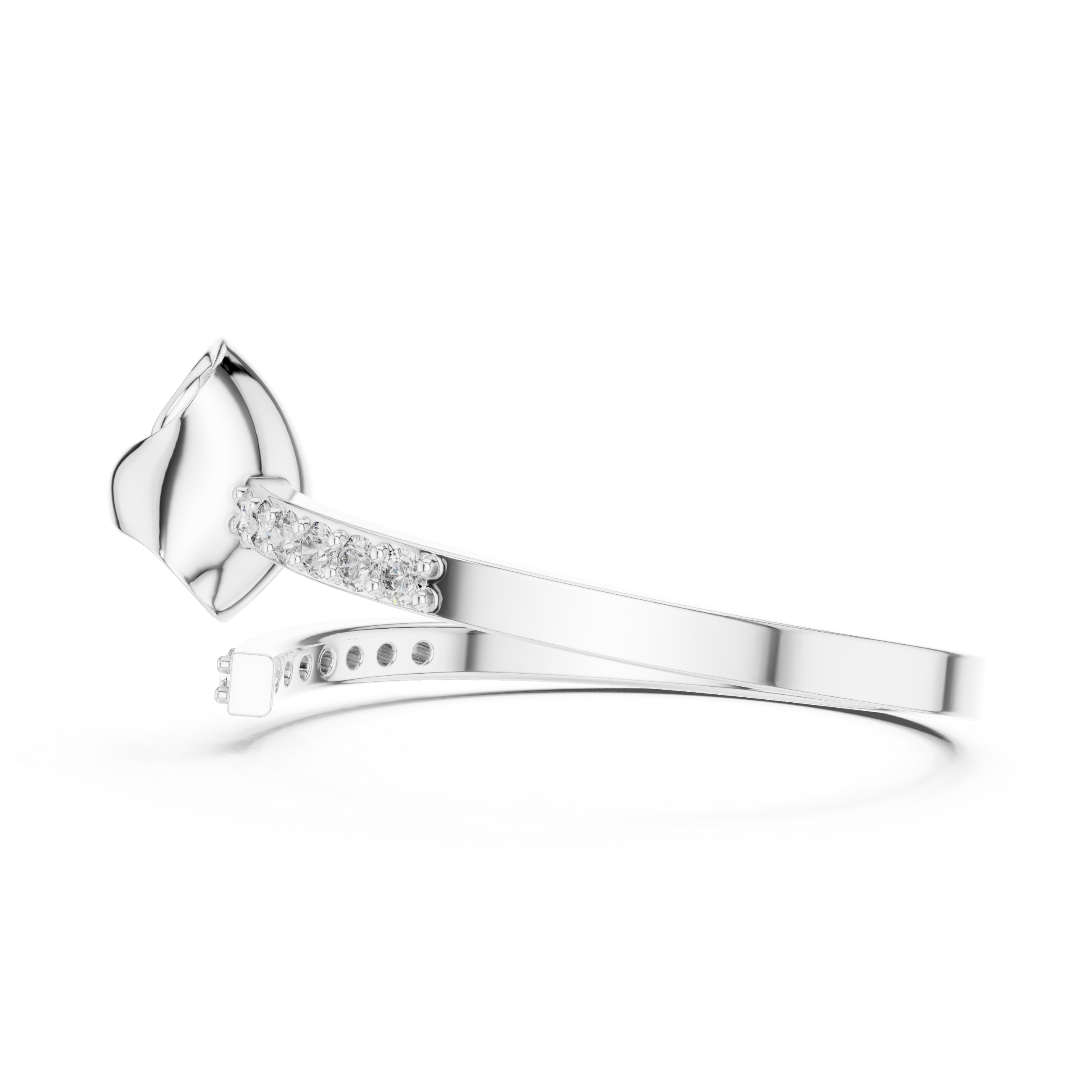 Modern Open Wrap Ribbon Ring with Pavé Diamond Accents
