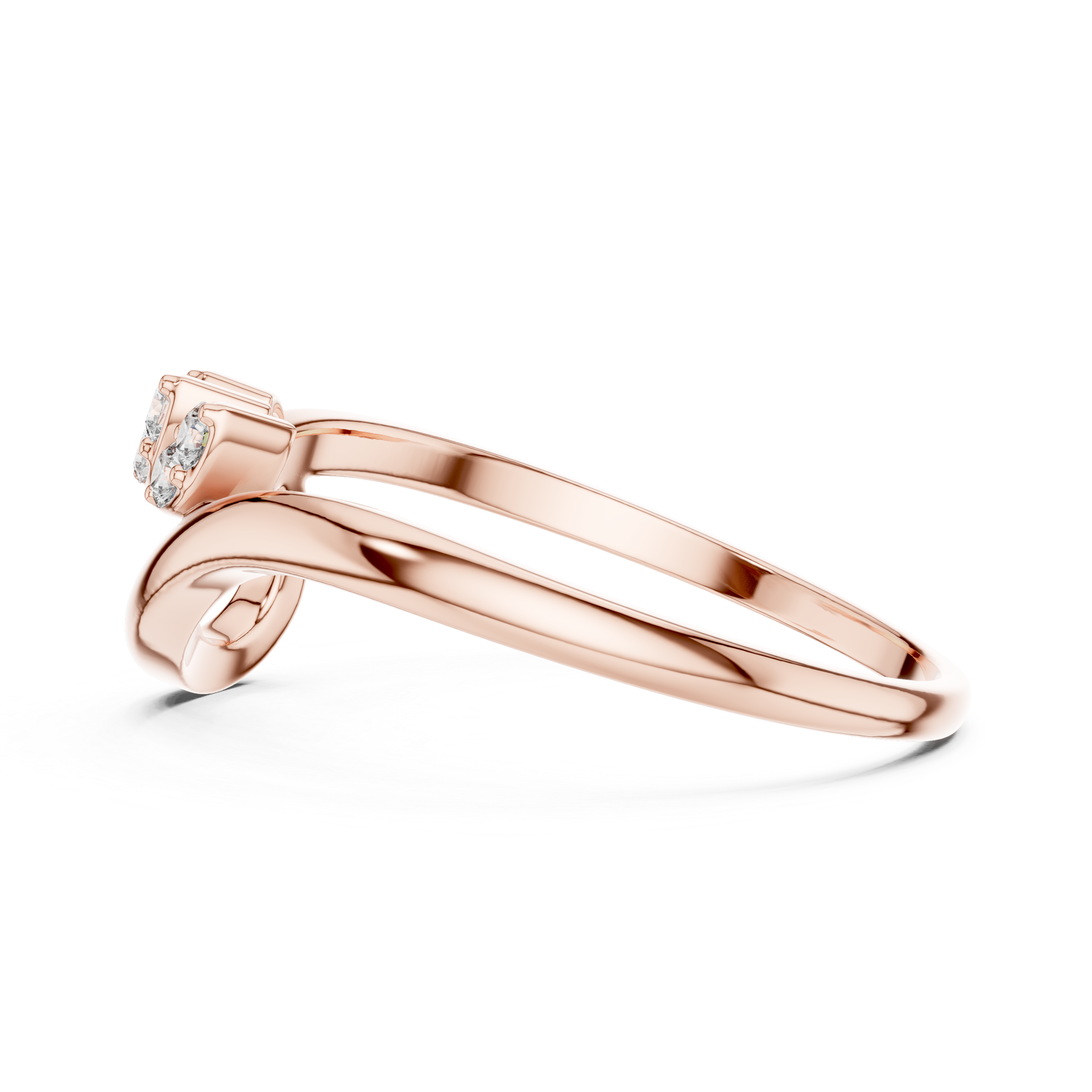 Diamond Marquise Cluster Bypass Ring – Modern Open Loop Design