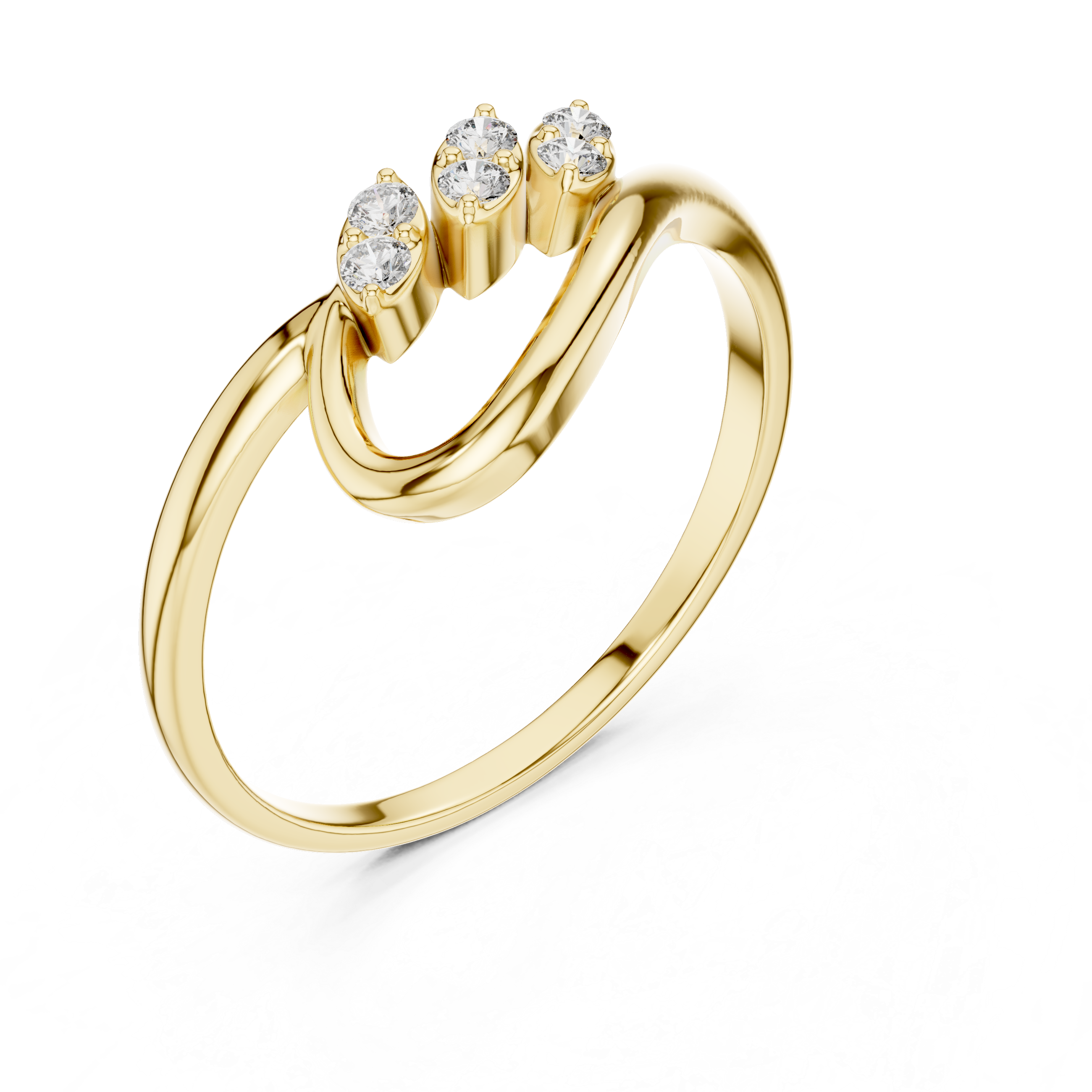 Diamond Marquise Cluster Bypass Ring – Modern Open Loop Design
