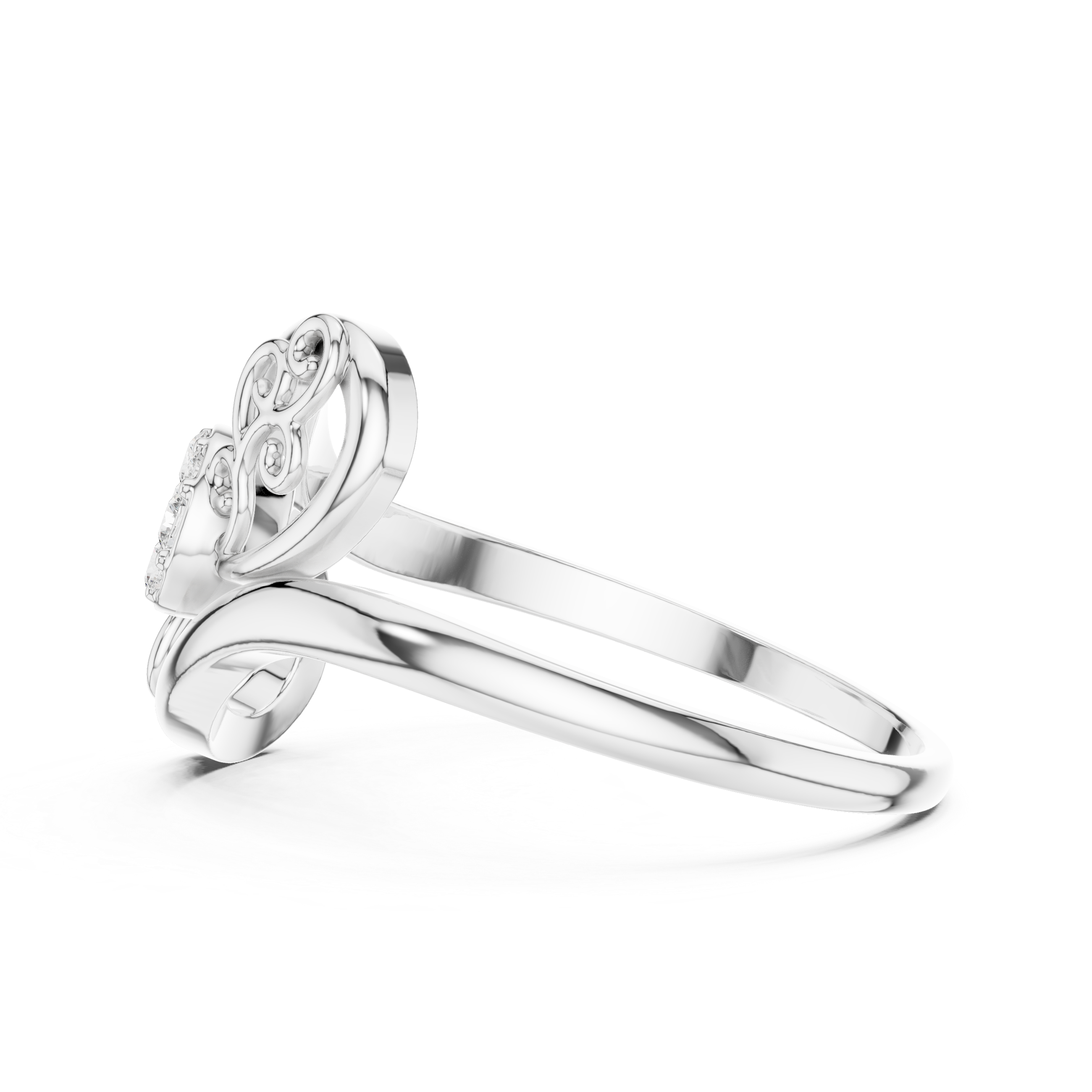 Vintage Filigree Diamond Cluster Ring – Elegant Scrollwork Statement Ring