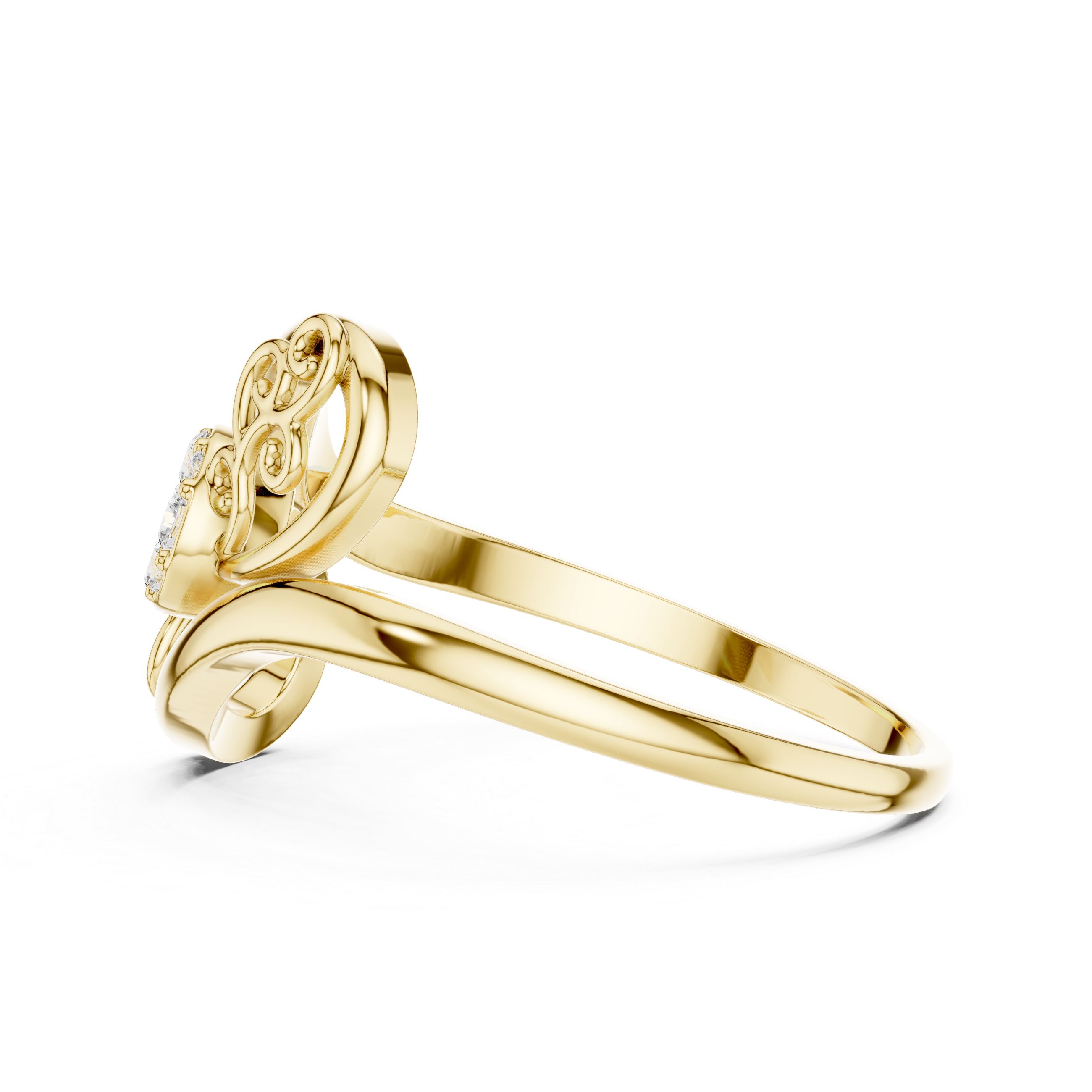 Vintage Filigree Diamond Cluster Ring – Elegant Scrollwork Statement Ring