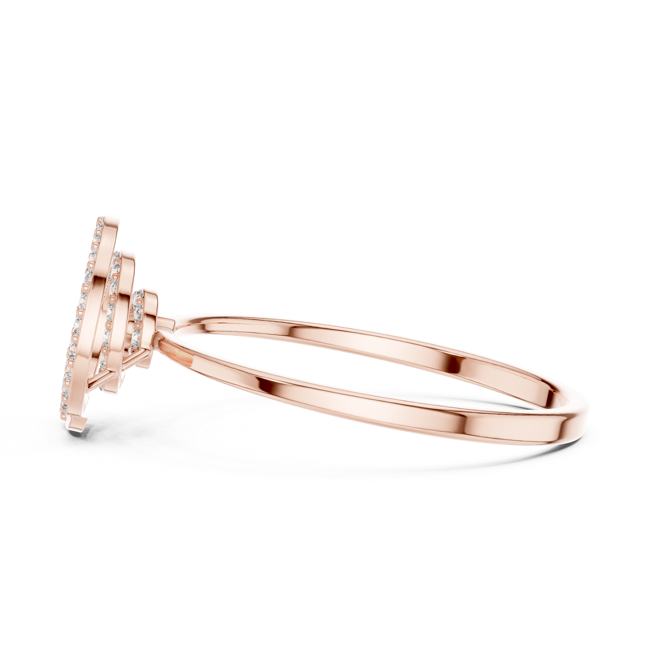 Diamond Spiral Circle Ring – Modern Pavé Swirl Statement Ring