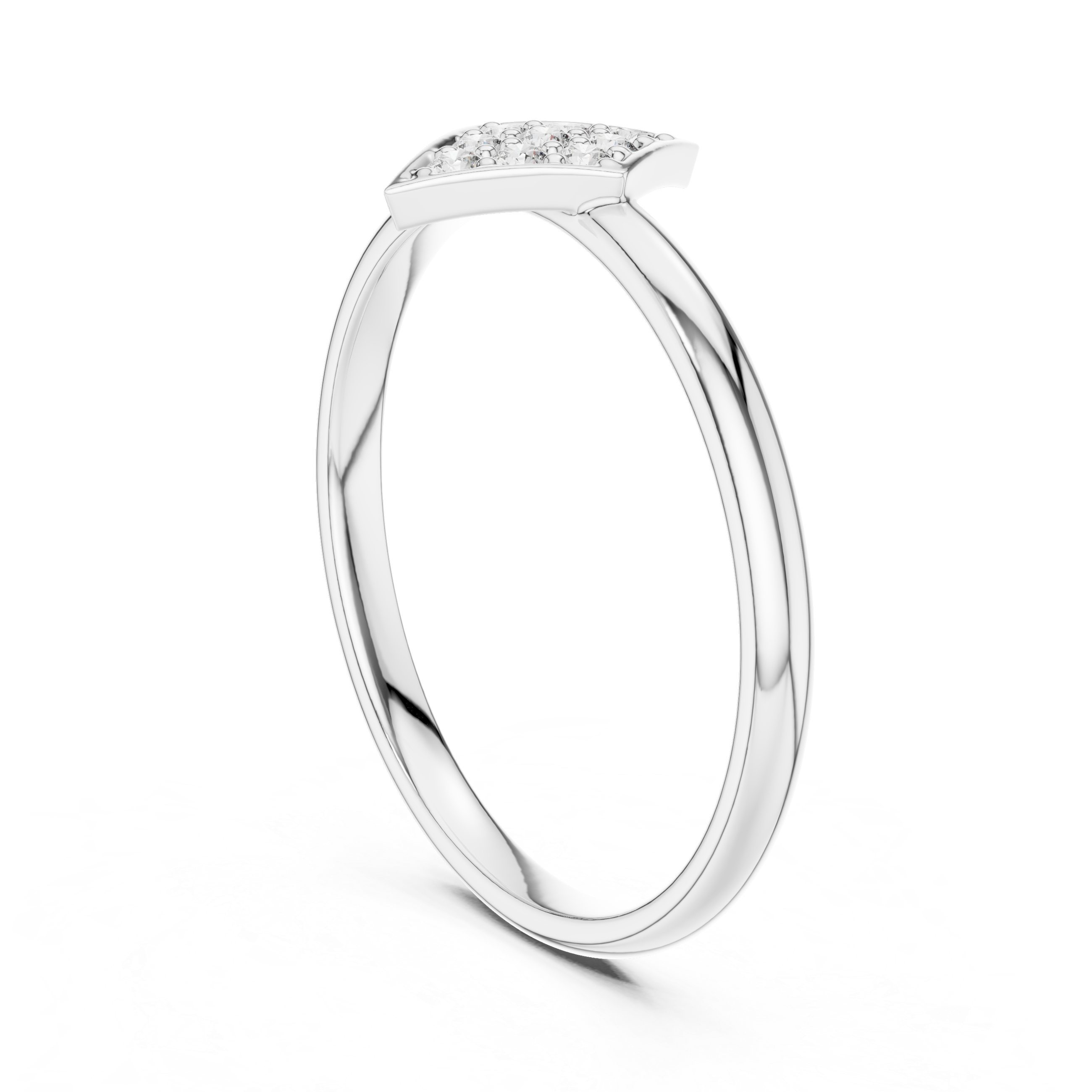 Geometric Diamond Cluster Ring – Minimalist Kite Shape Statement Ring