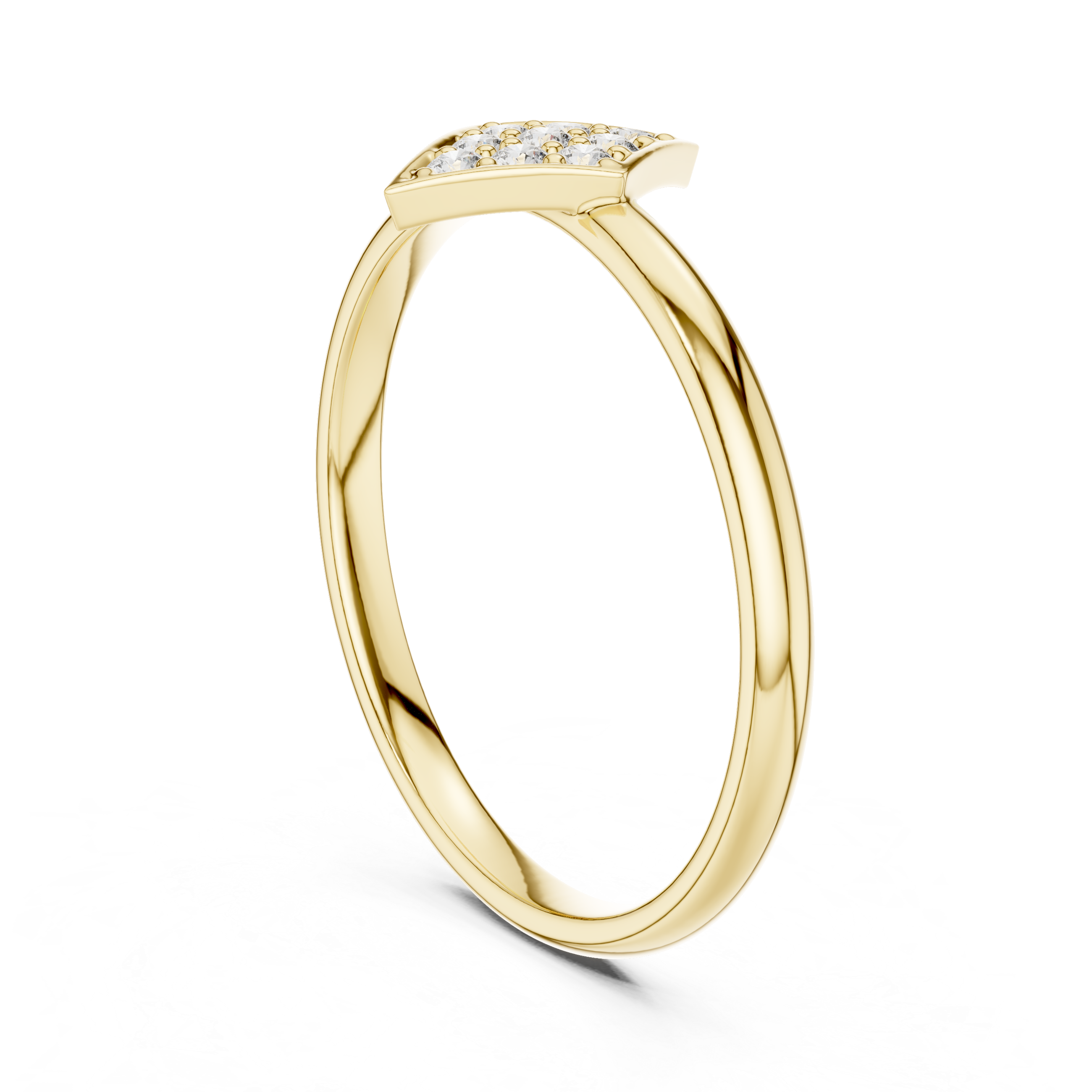 Geometric Diamond Cluster Ring – Minimalist Kite Shape Statement Ring