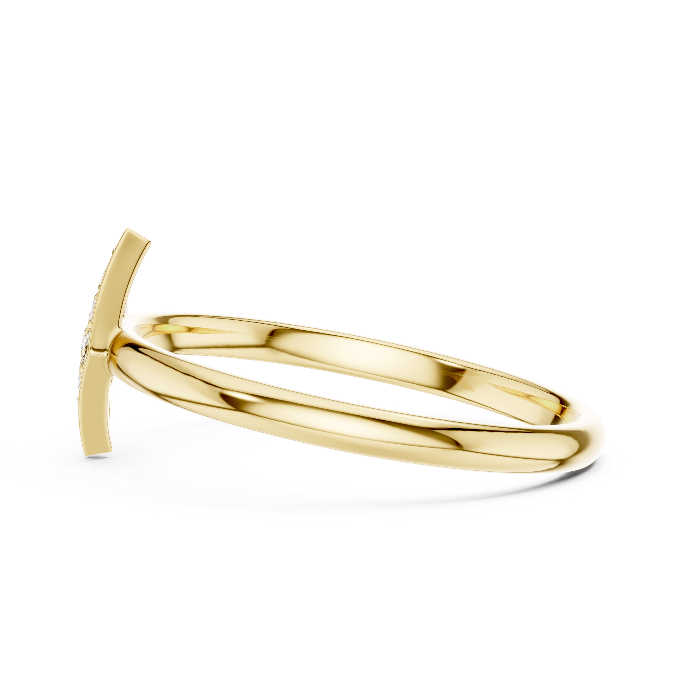 Geometric Diamond Cluster Ring – Minimalist Kite Shape Statement Ring