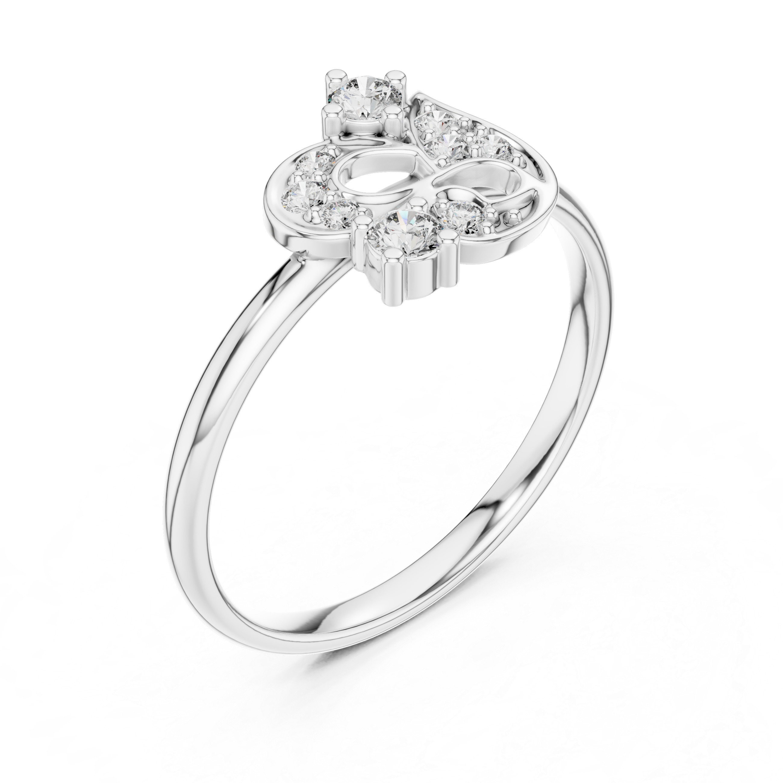 Nature-Inspired Diamond Leaf Ring – Openwork Floral Statement Ring