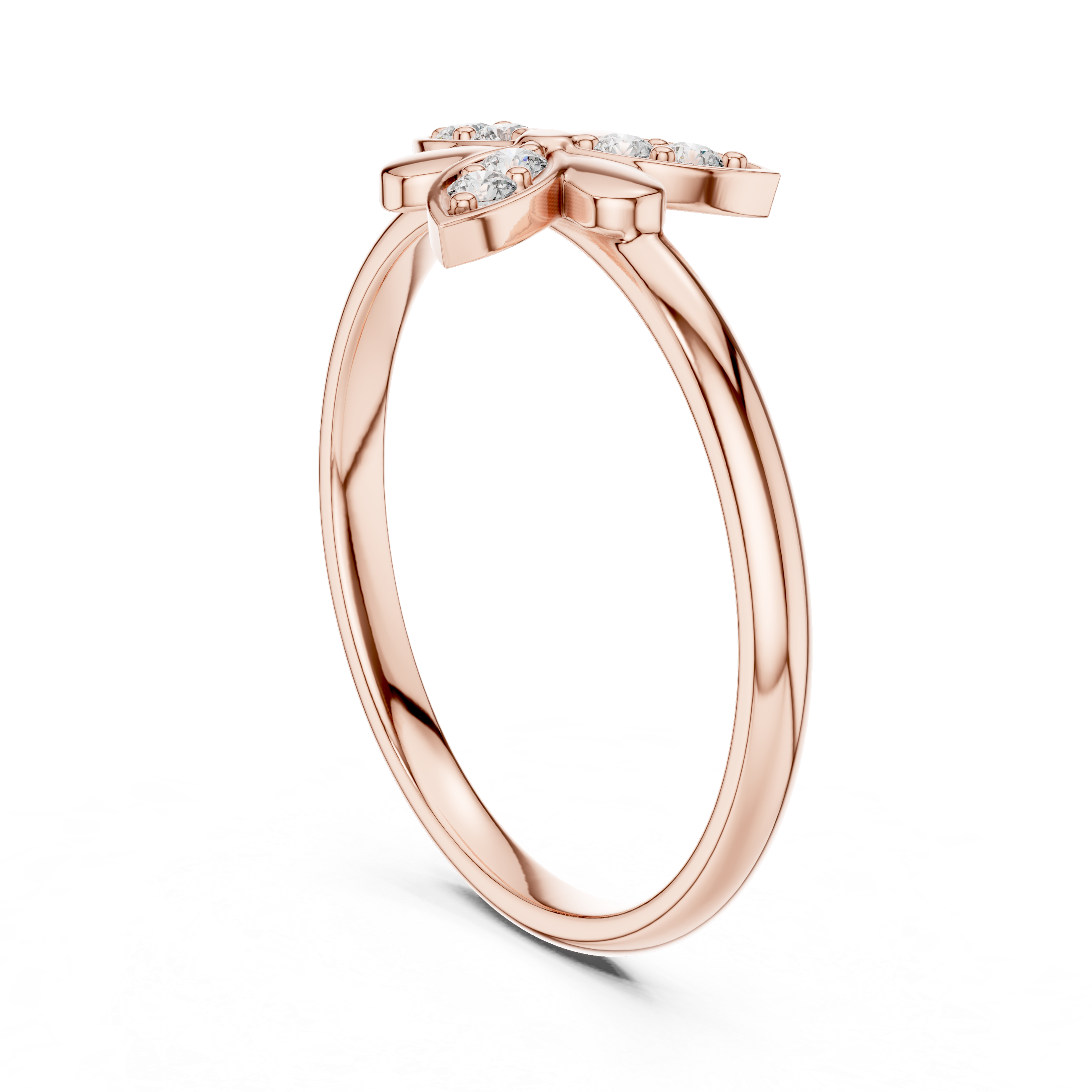 Diamond Butterfly Ring – Minimalist Floral Butterfly Inspired Statement Ring