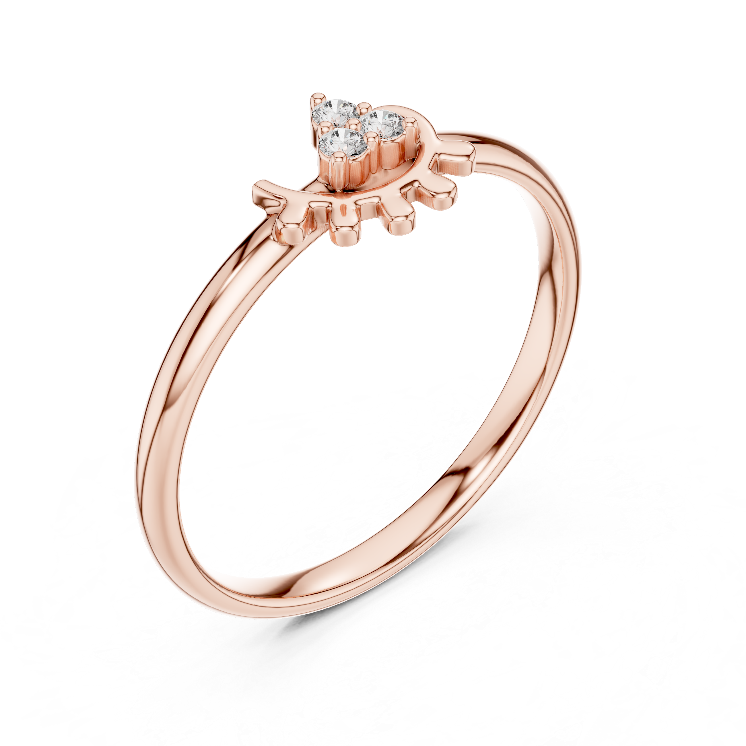 Minimalist Diamond Eye Ring – Delicate Celestial Protection Inspired Ring
