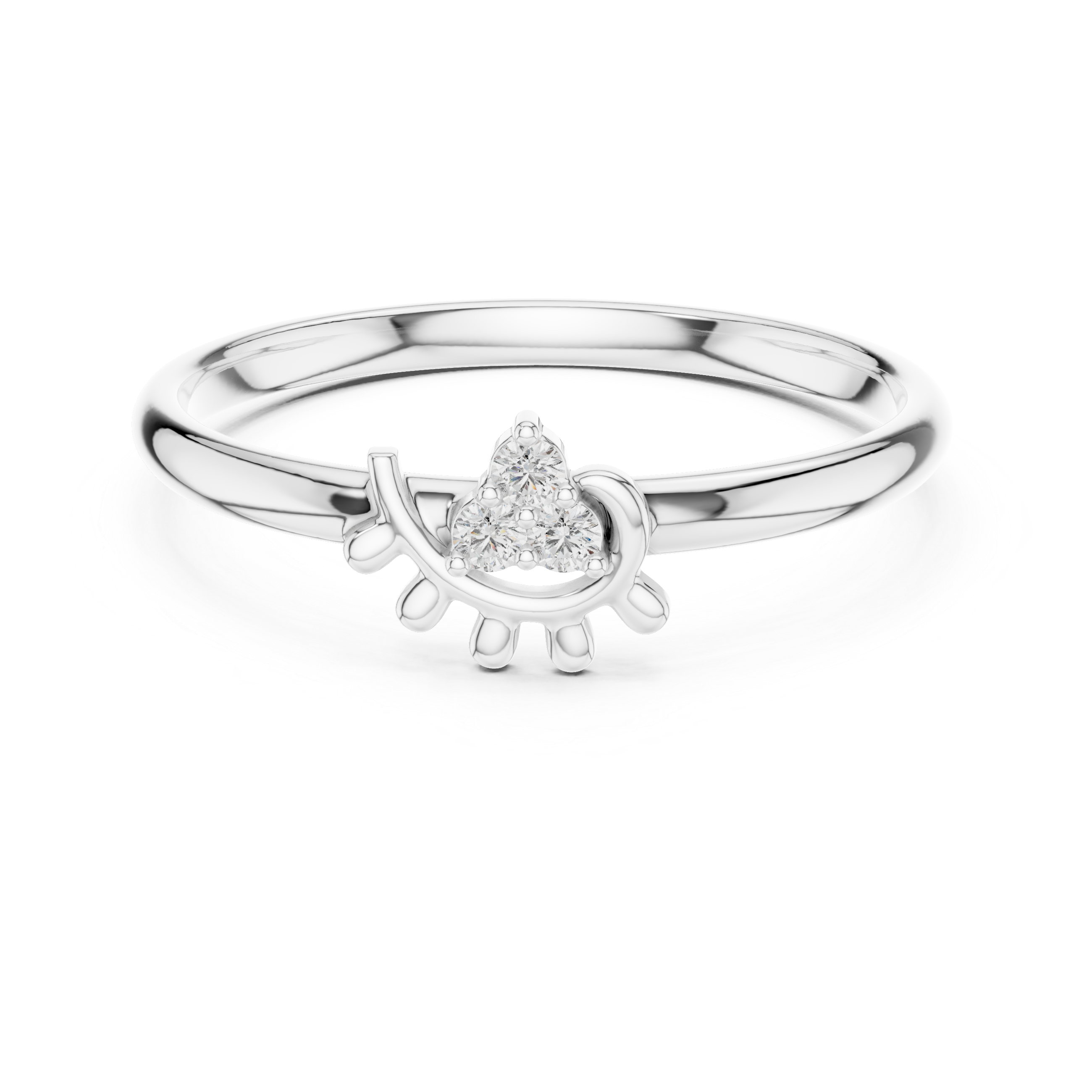 Minimalist Diamond Eye Ring – Delicate Celestial Protection Inspired Ring