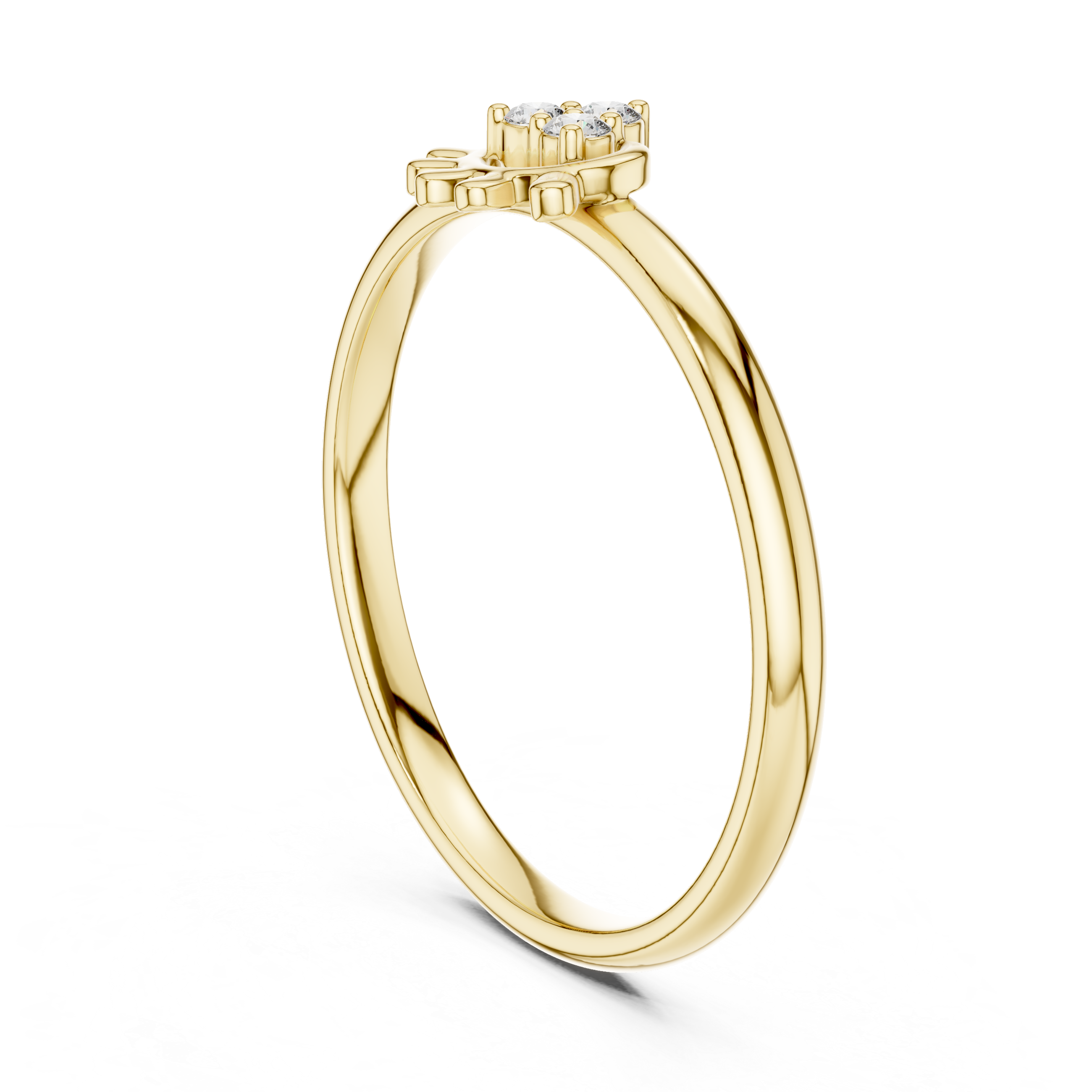 Minimalist Diamond Eye Ring – Delicate Celestial Protection Inspired Ring