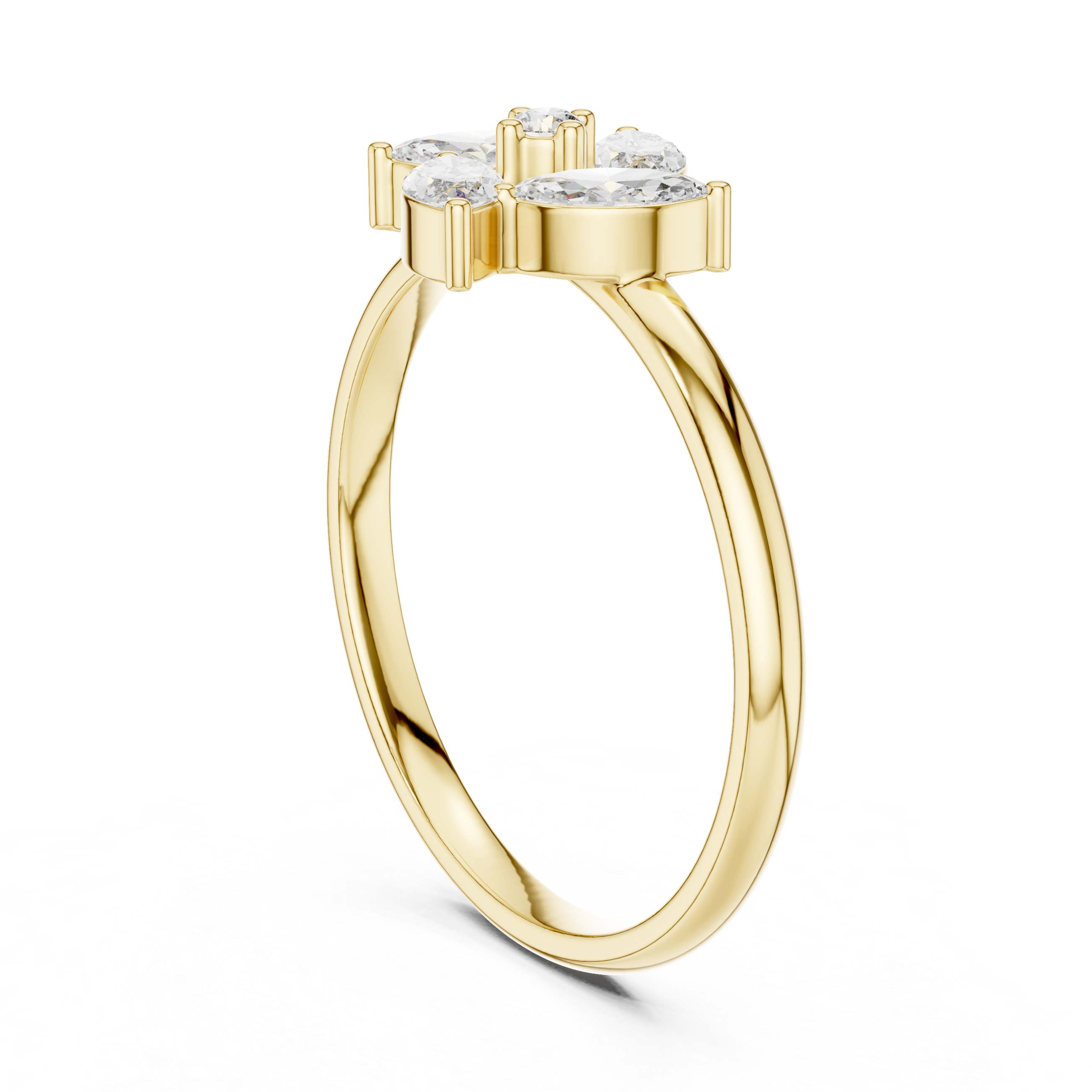 Marquise Diamond Floral Cluster Ring – Elegant Nature Inspired Statement Ring