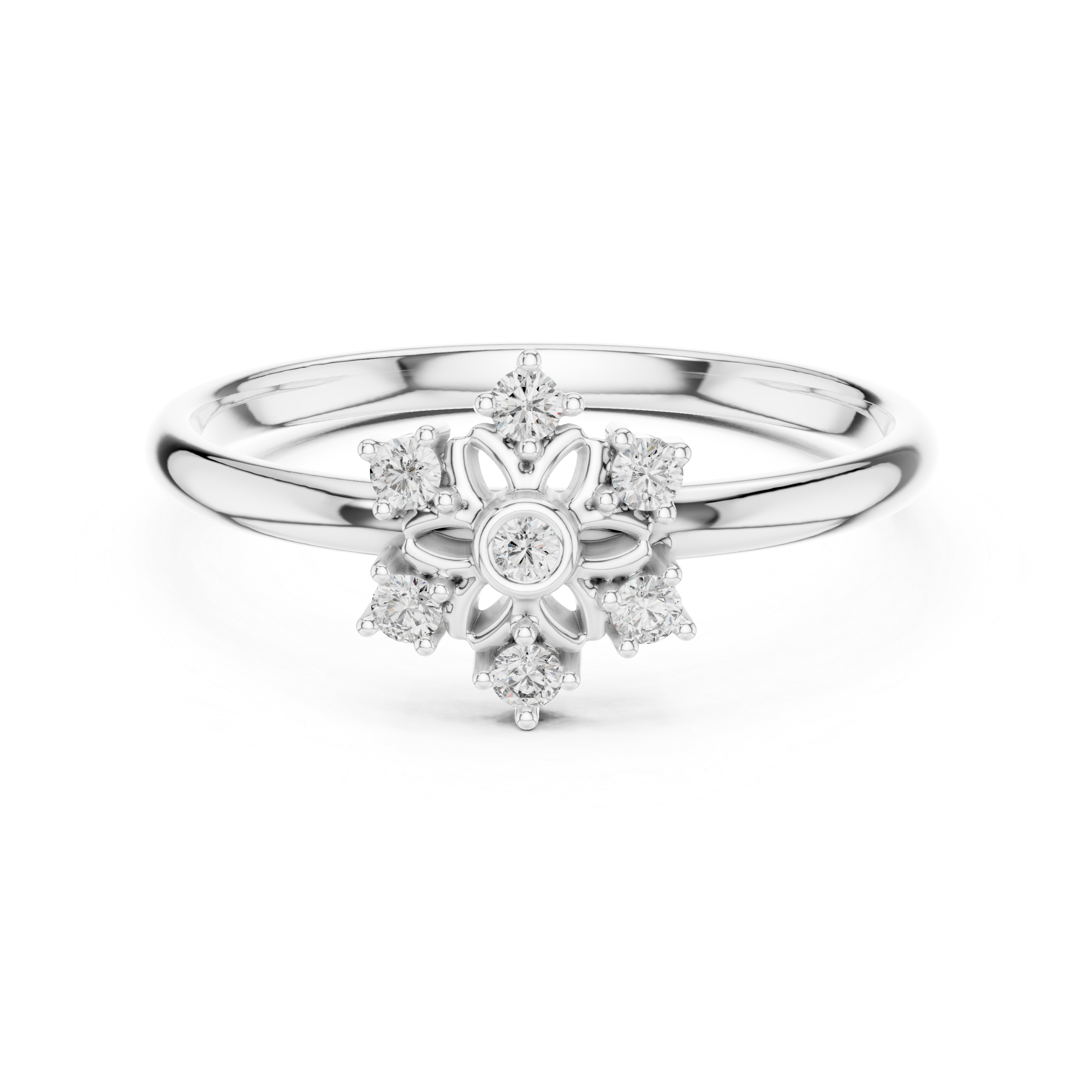 Vintage Floral Diamond Ring – Seven Stone Flower Cluster Ring