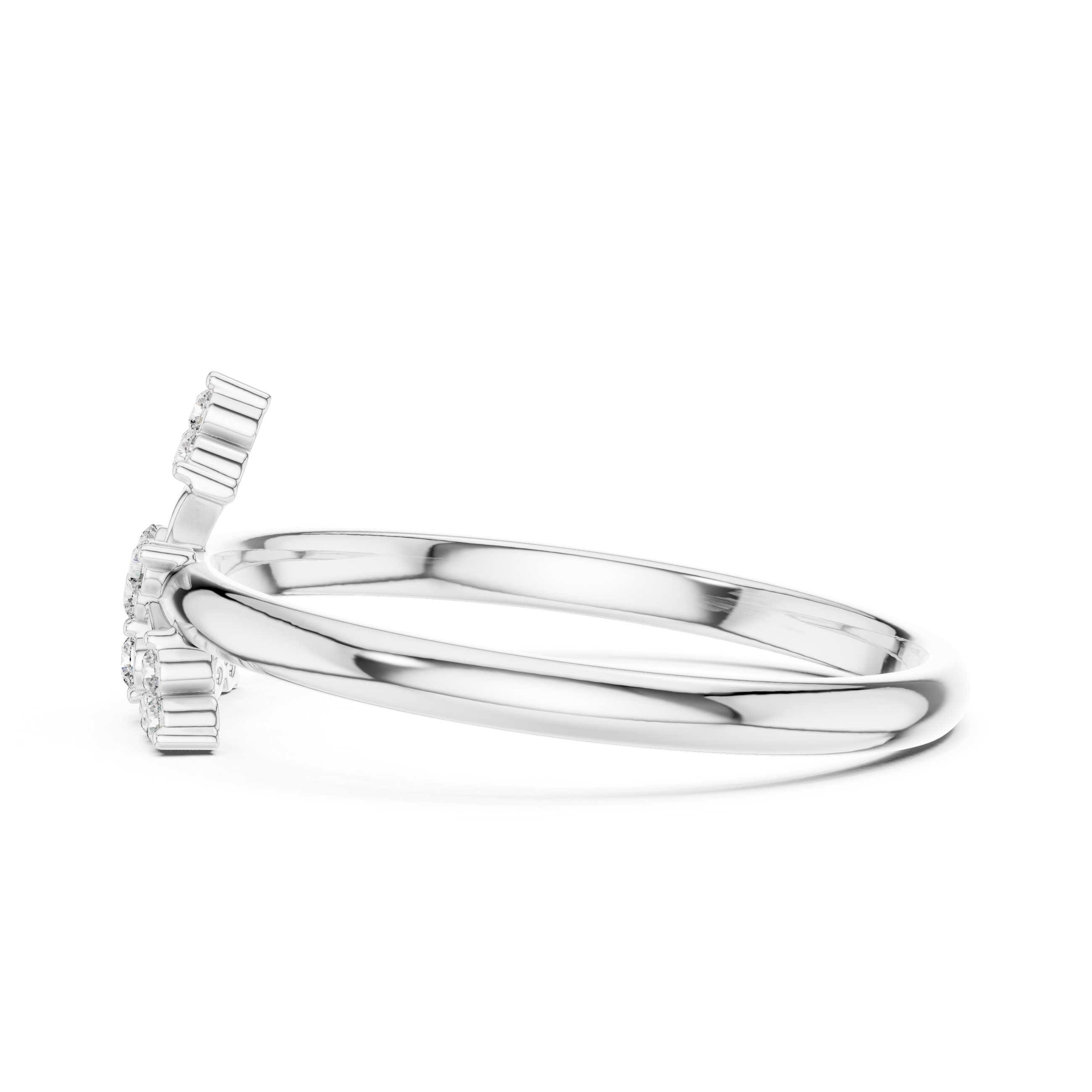 Art Deco Inspired Diamond Fan Ring – Thirteen Stone Vintage Cluster Ring