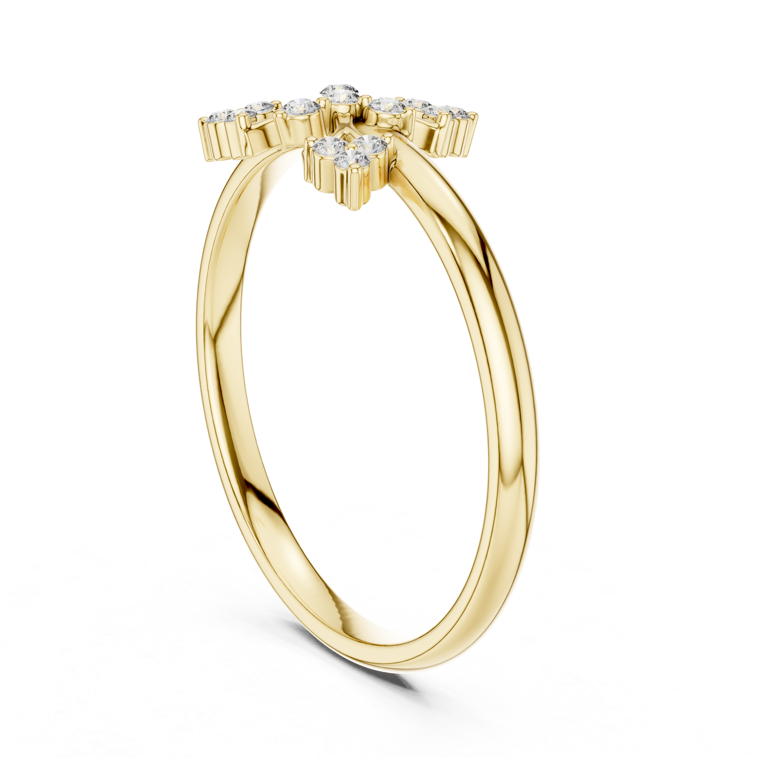 Art Deco Inspired Diamond Fan Ring – Thirteen Stone Vintage Cluster Ring