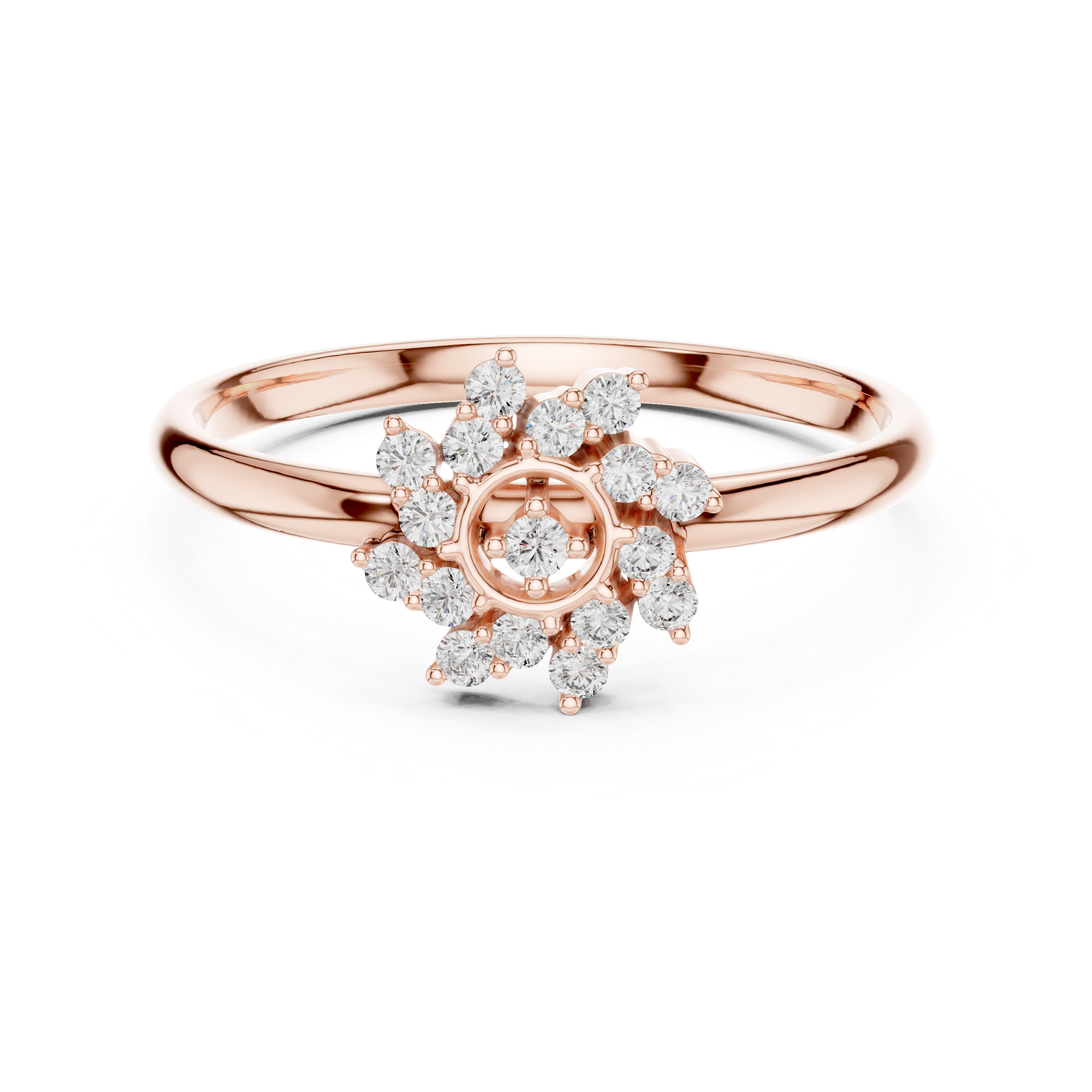 Vintage Floral Sunburst Diamond Ring – Cluster Halo Statement Ring