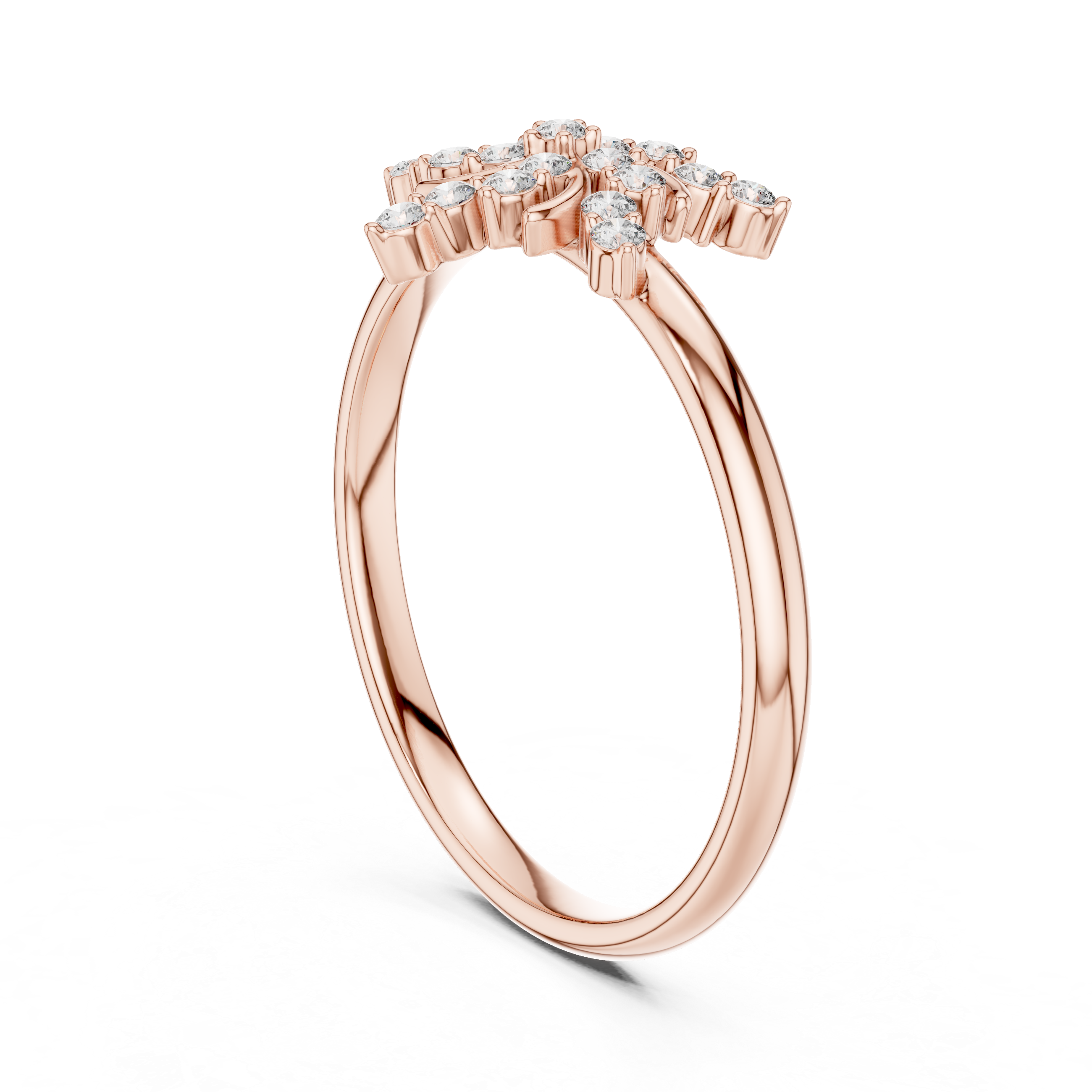Floral Starburst Diamond Ring – Vintage Swirl Cluster Statement Ring