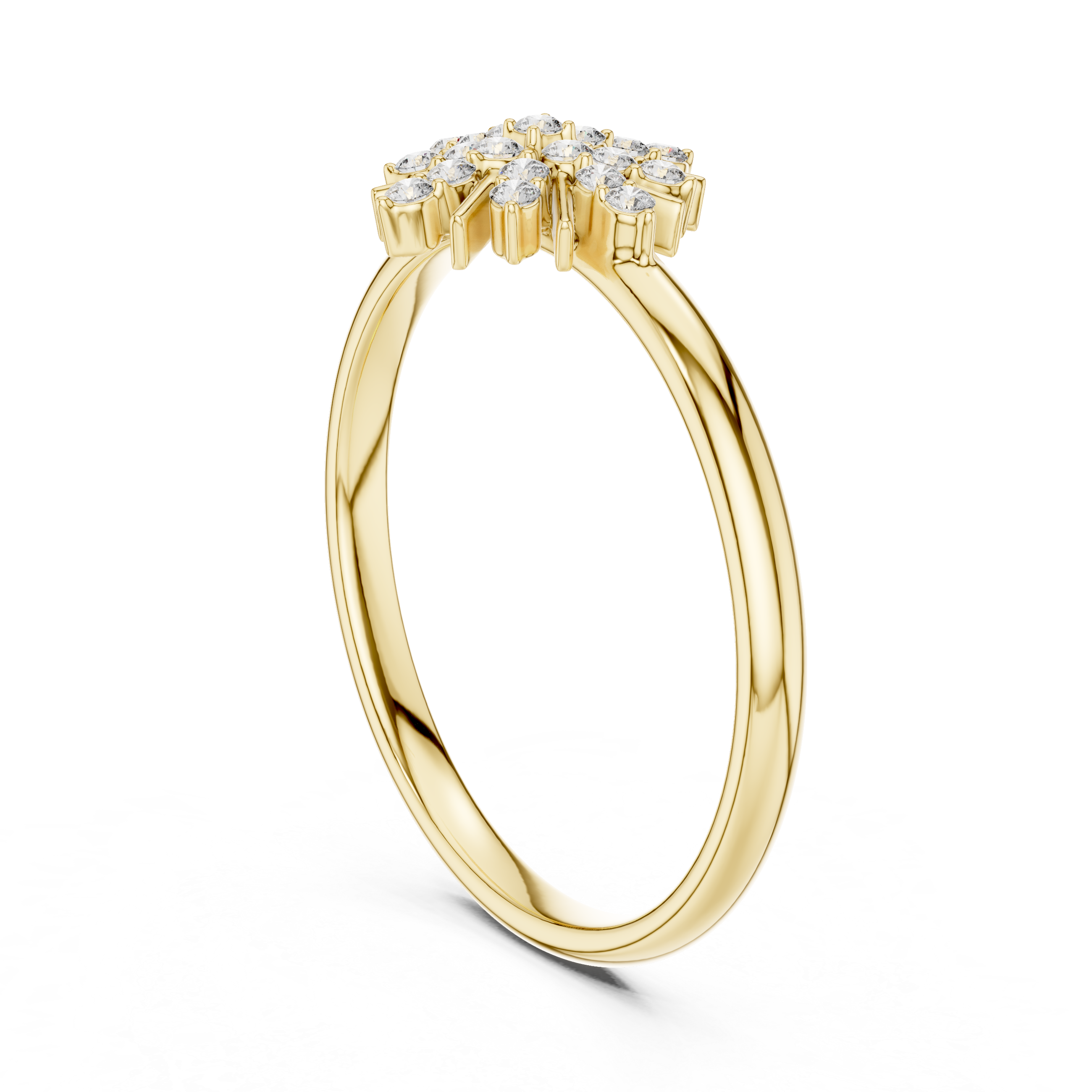 Celestial Starburst Diamond Ring – Snowflake Cluster Statement Ring