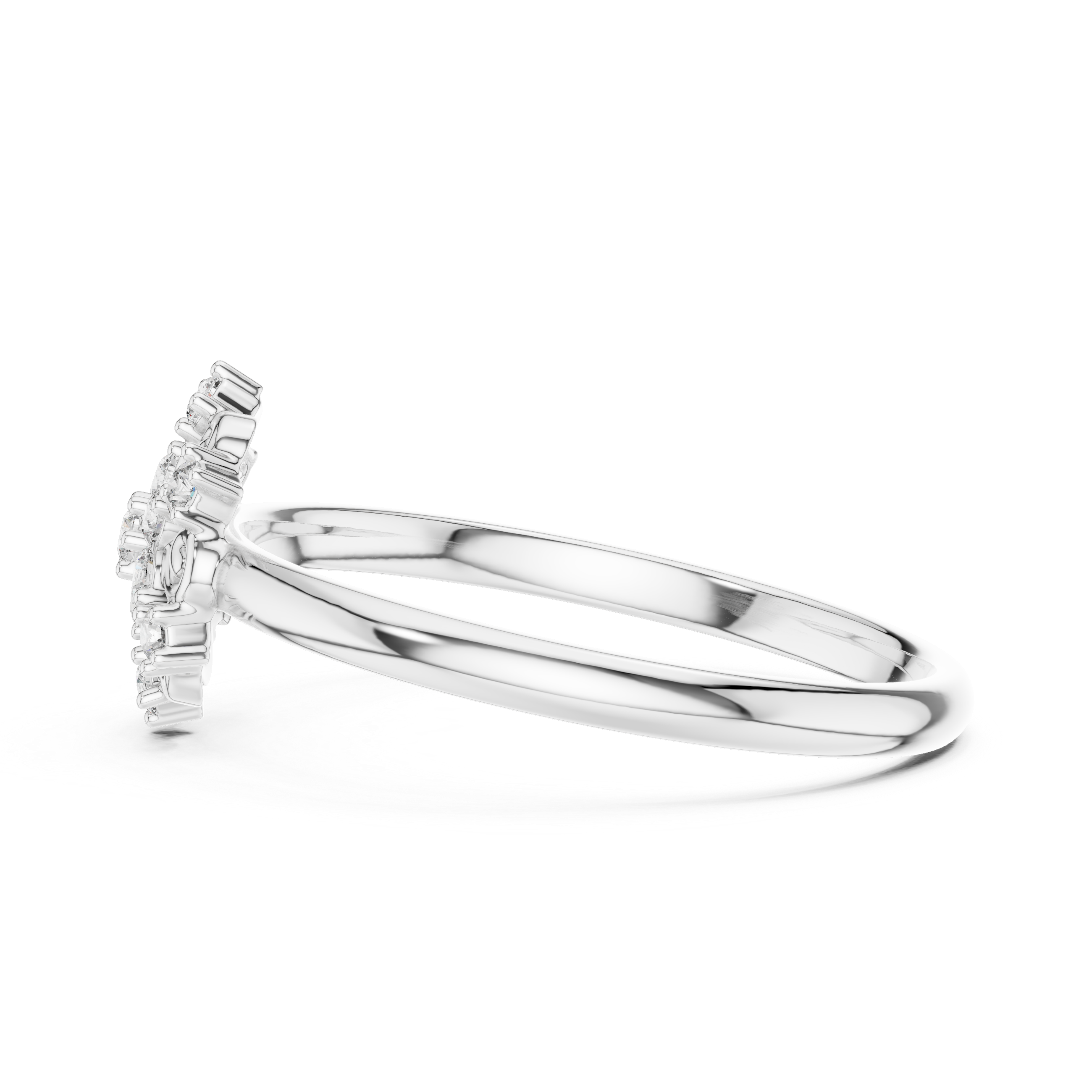 Vintage Scrollwork Diamond Cluster Ring – Floral Halo Statement Ring