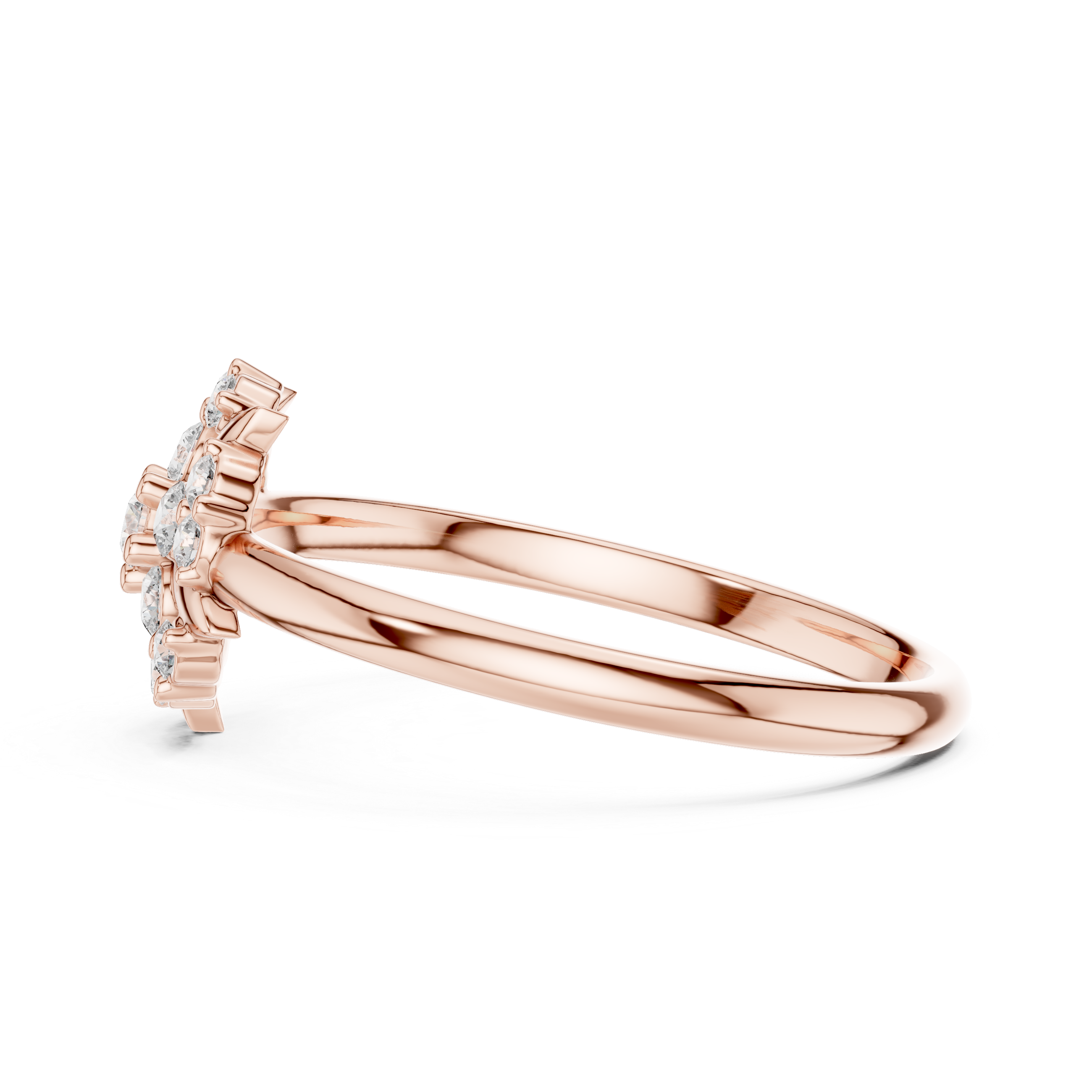 Vintage Starburst Diamond Cluster Ring – Celestial Floral Halo Ring