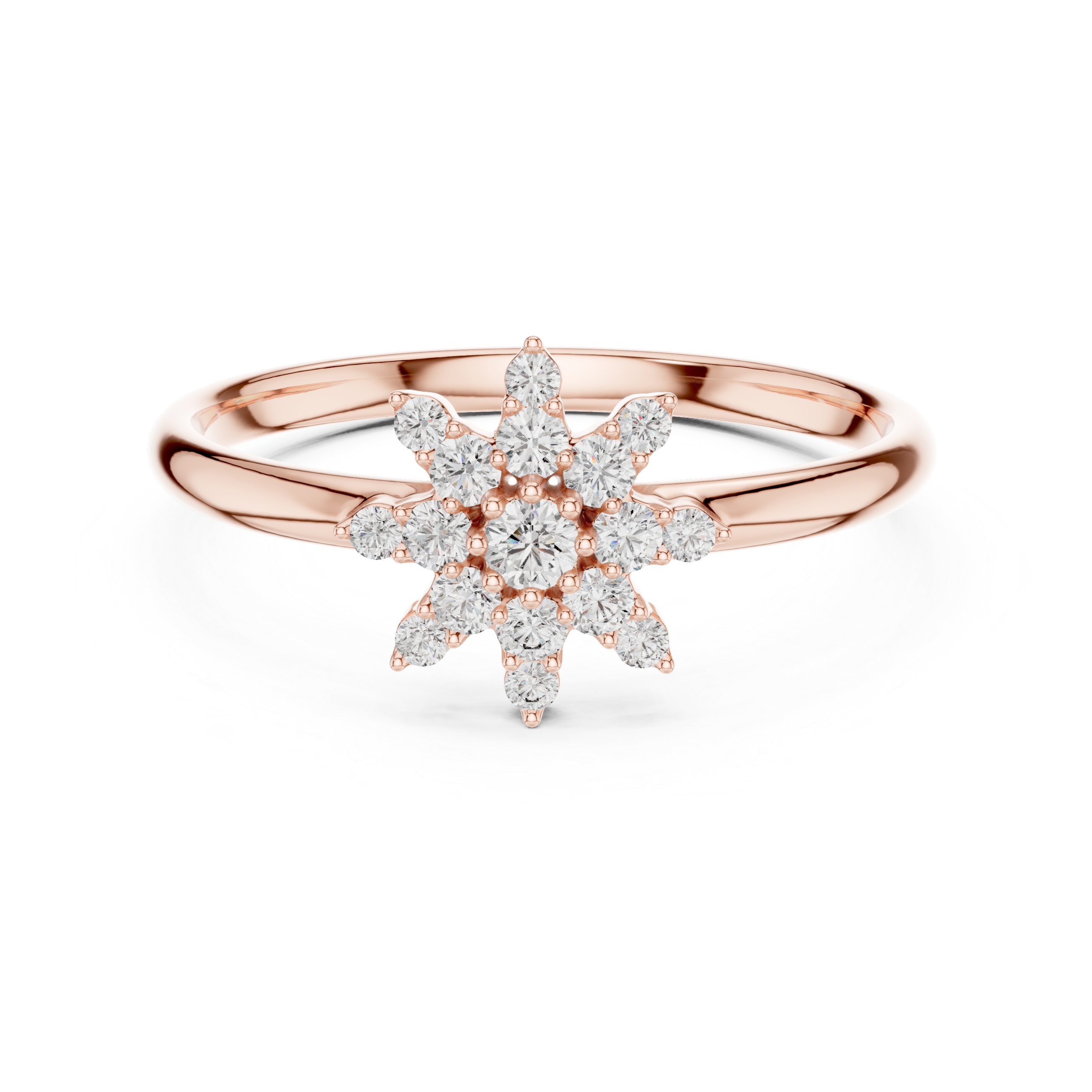 Radiant Starburst Diamond Cluster Ring – Elegant Multi-Stone Design
