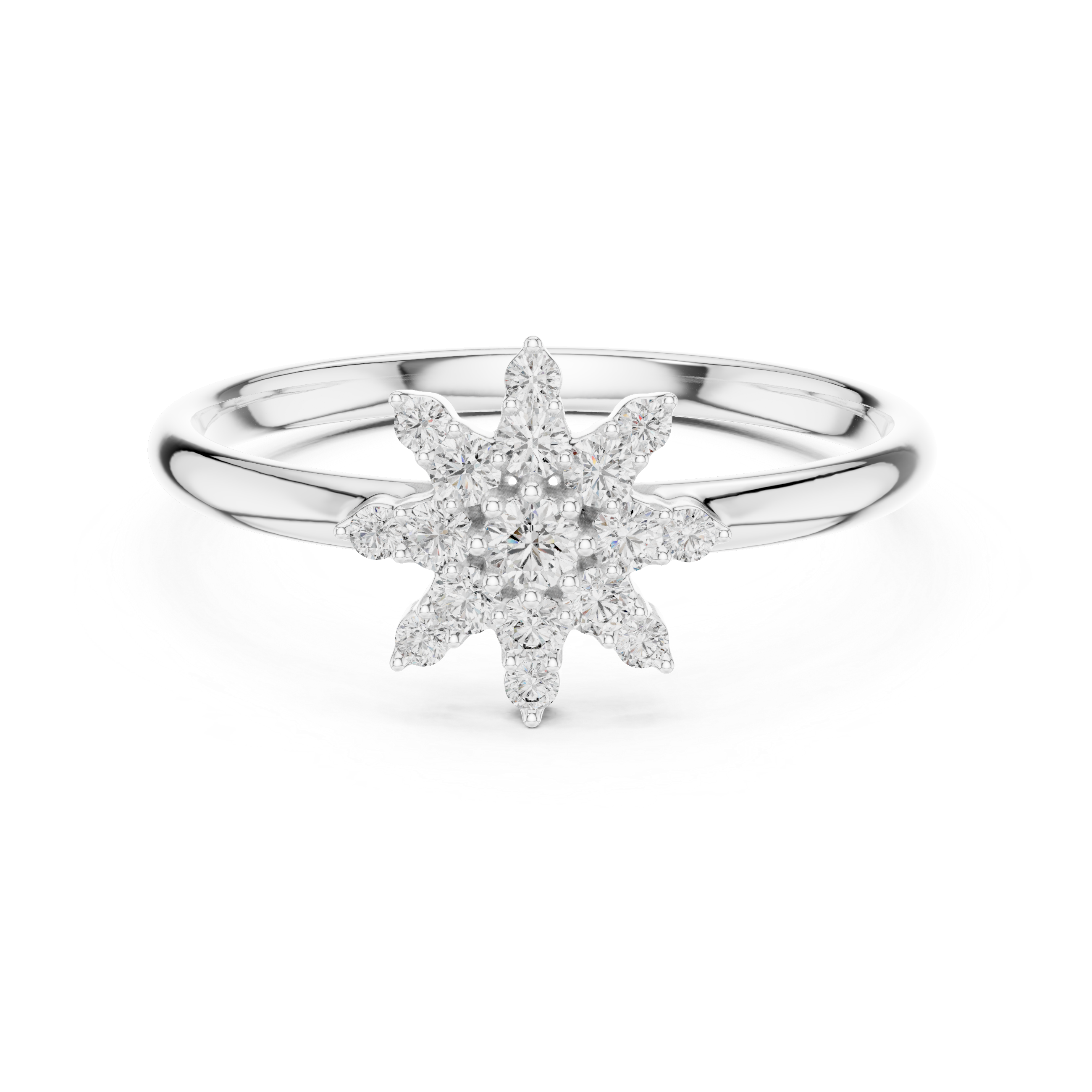 Radiant Starburst Diamond Cluster Ring – Elegant Multi-Stone Design